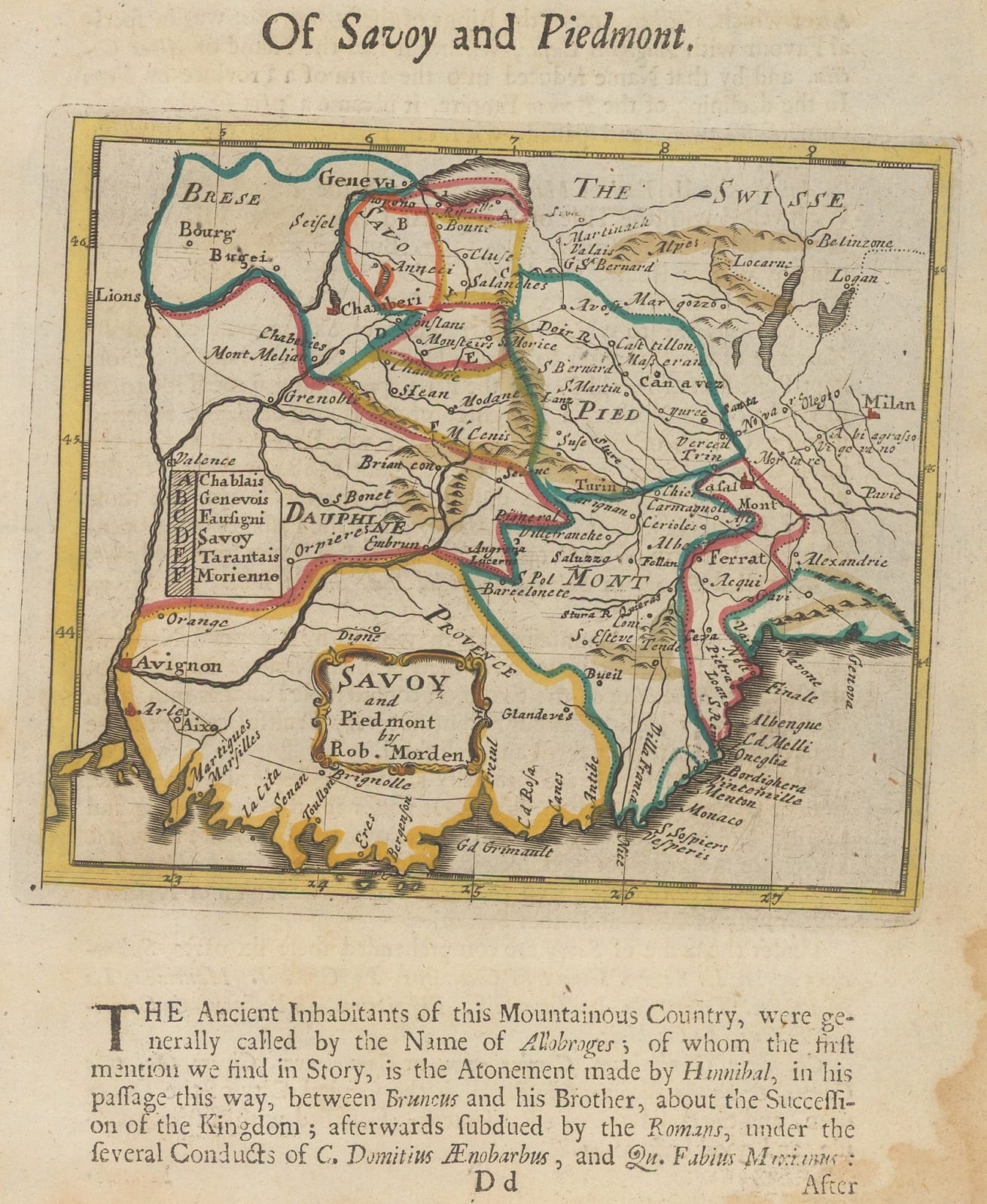Robert Morden, Savoy and Piedmont, 1688