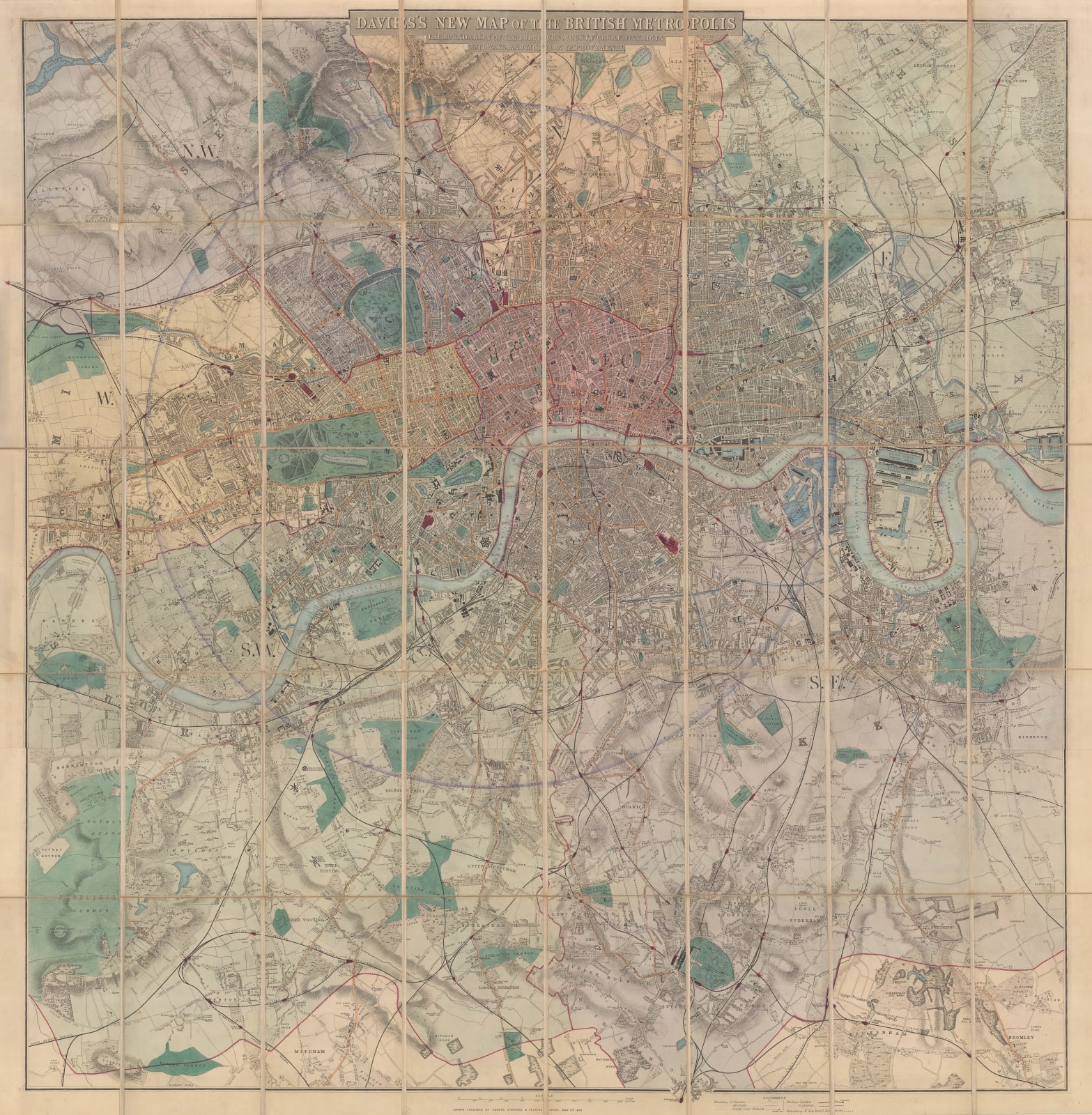 Benjamin Rees Davies, Davies's New Map of London, 1870