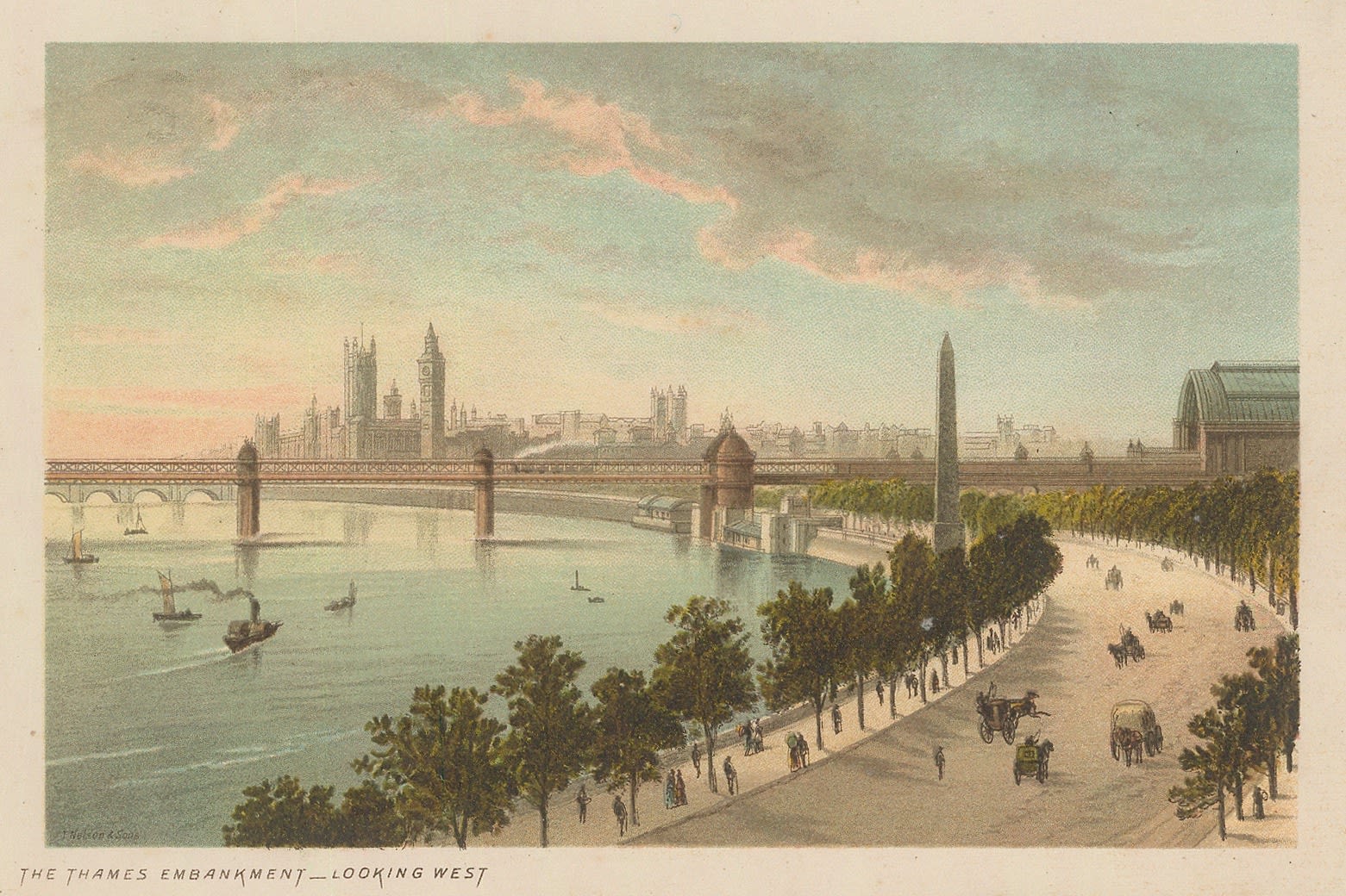 Thomas Nelson, London - Thames Embankment, 1889