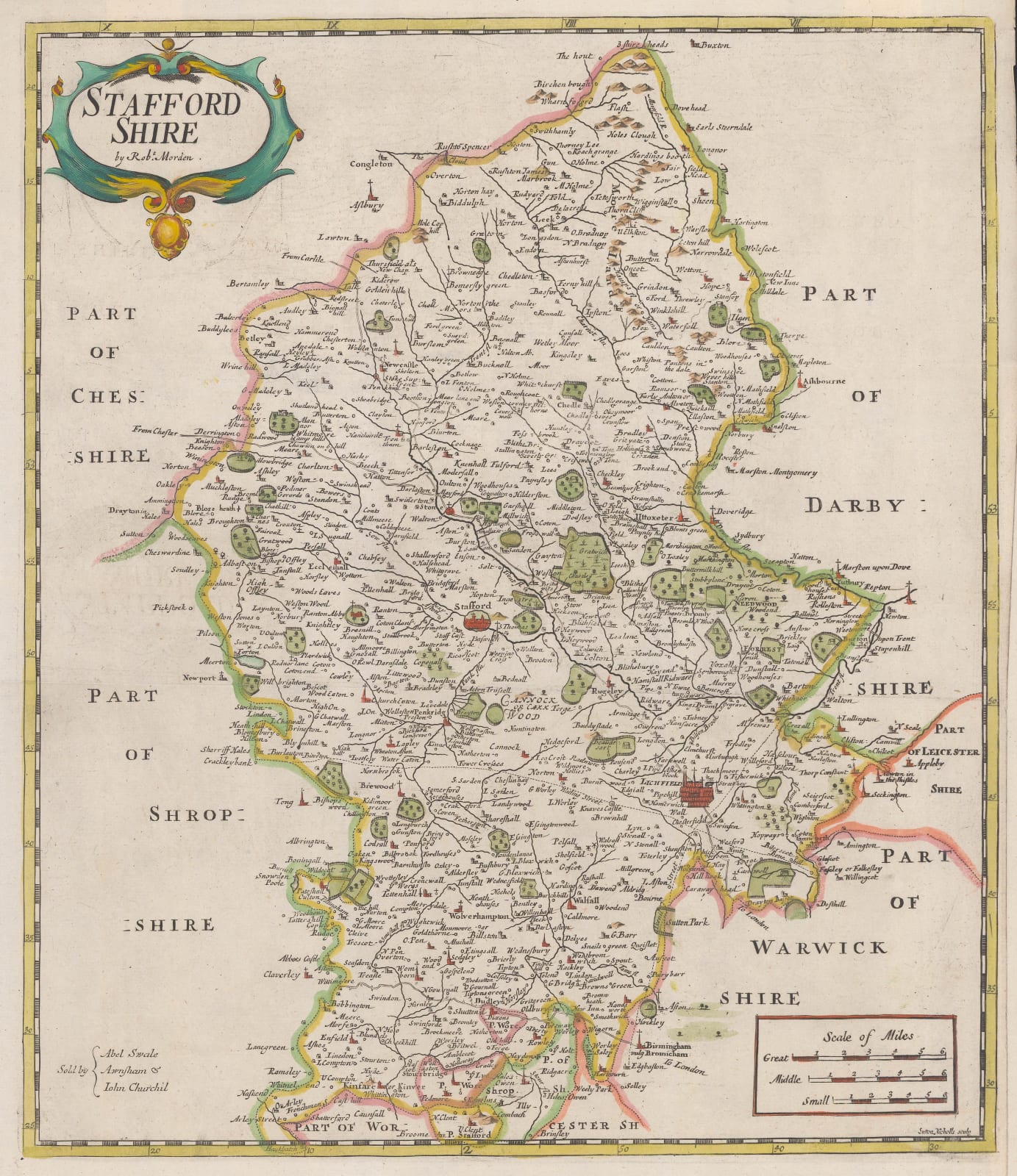 Robert Morden, Stafford Shire, 1695