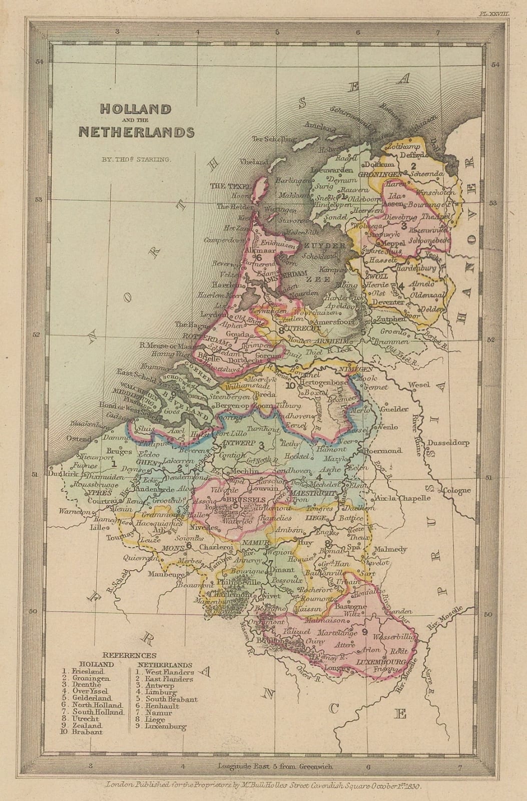 Thomas Starling, Netherlands, Belgium and Luxembourg, 1830