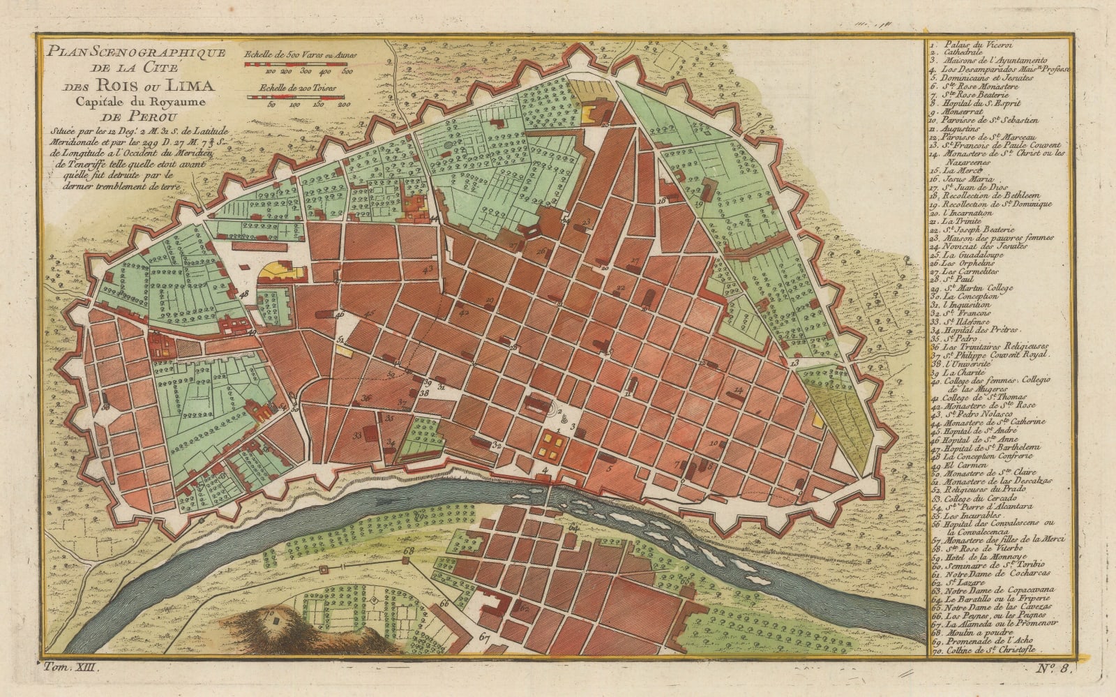 Jacques-Nicolas Bellin, Plan of Lima, 1751