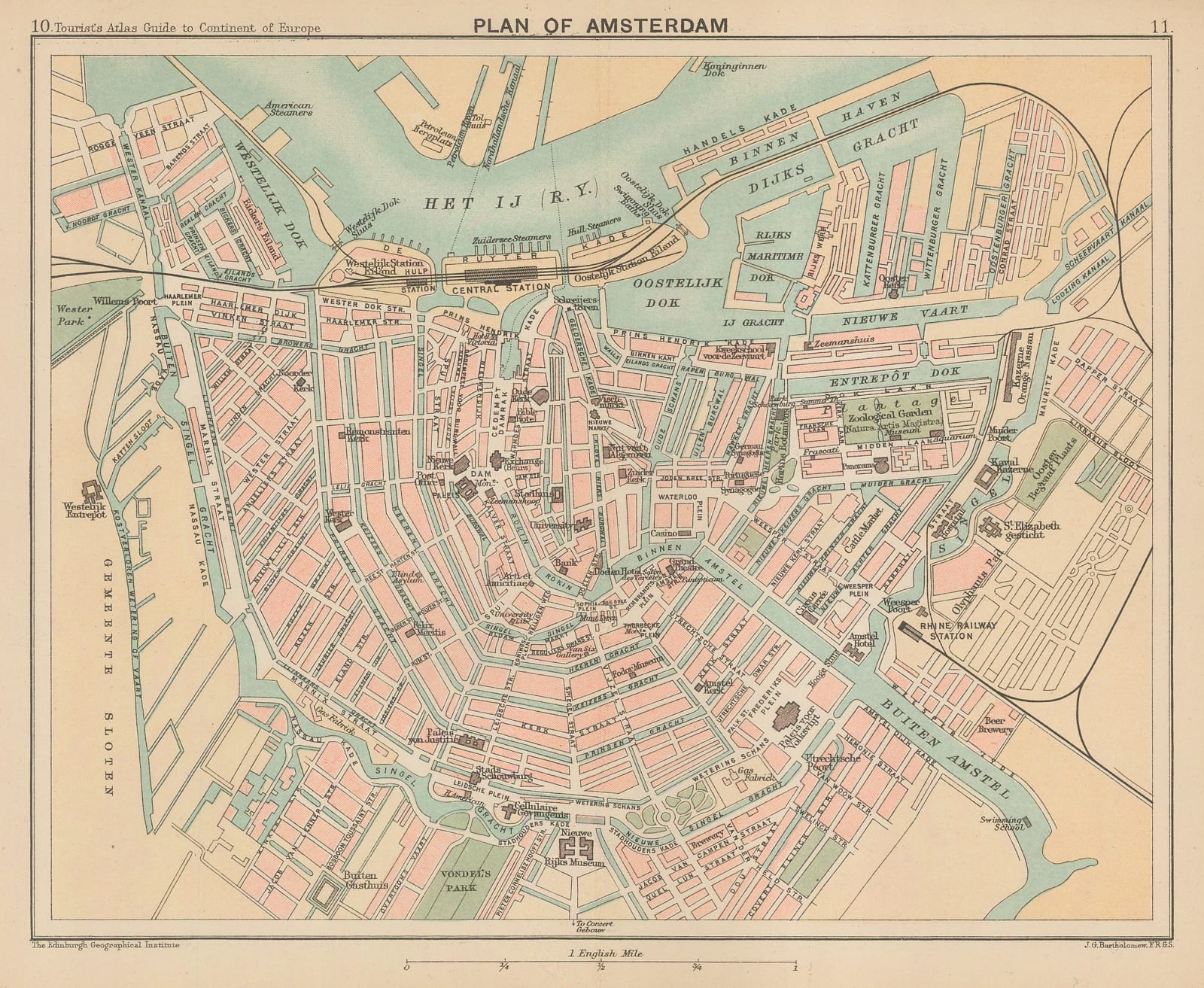 J.G. Bartholomew, Plan of Amsterdam, 1893