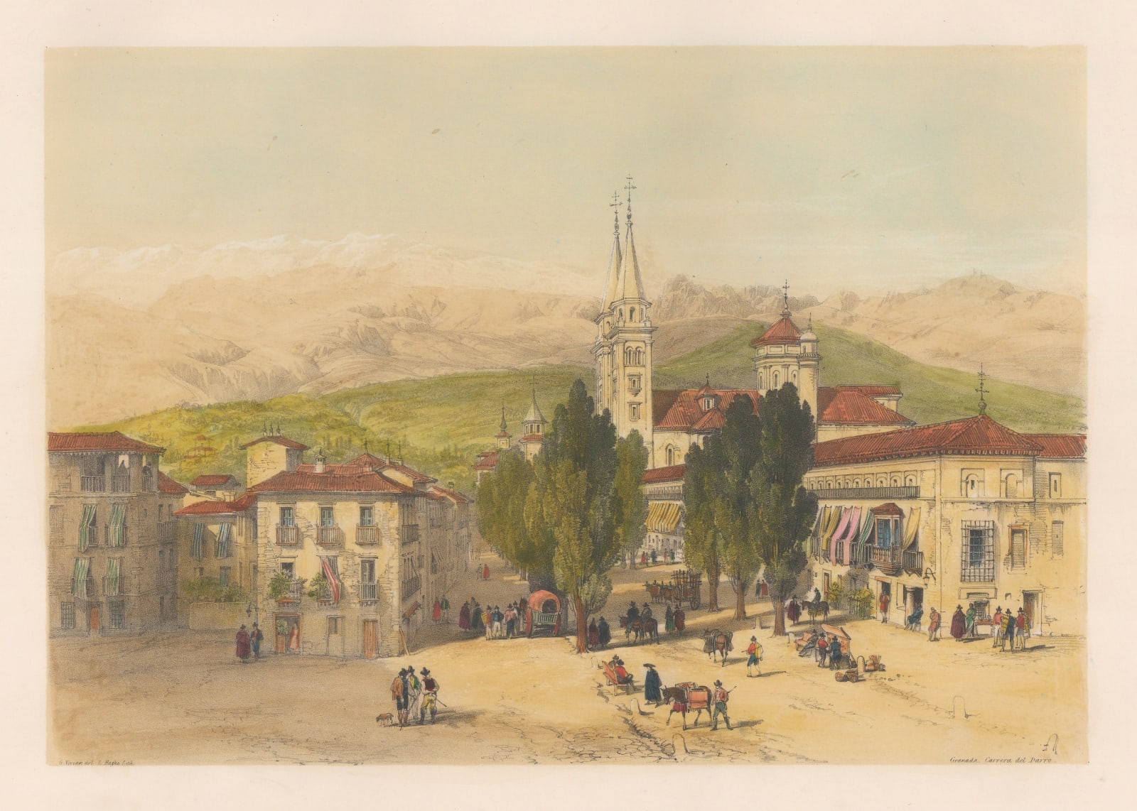 George Vivian, Spain - Granada, Carrera del Darro, 1838