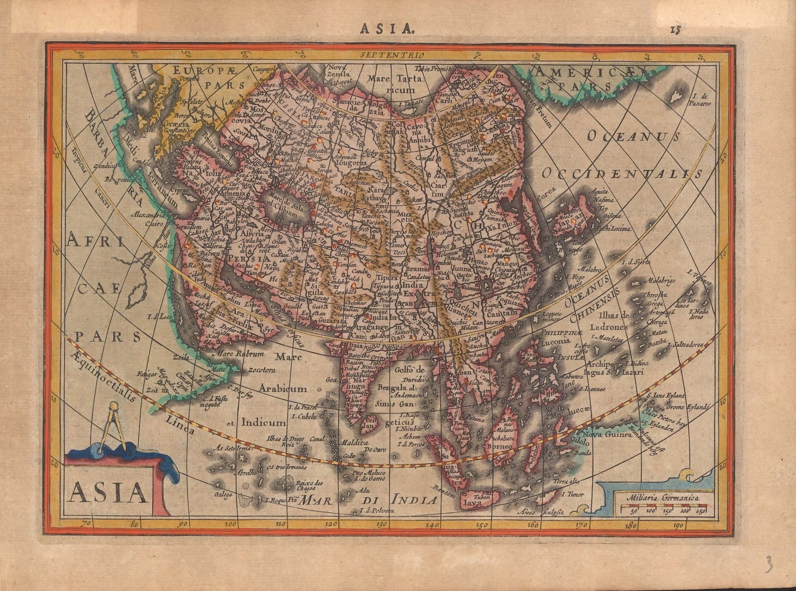 Mercator Hondius, Asia, 1628