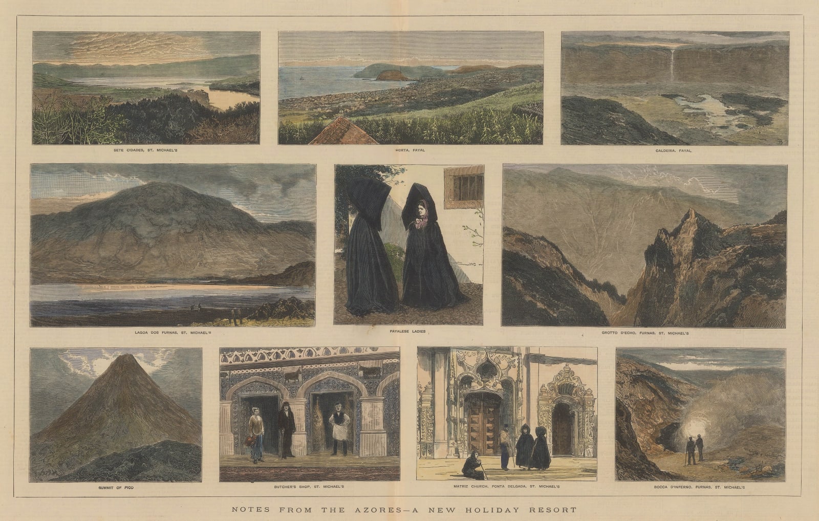 The Graphic Magazine, Azores - Islands of St Michael, Fayal and Pico, 1881