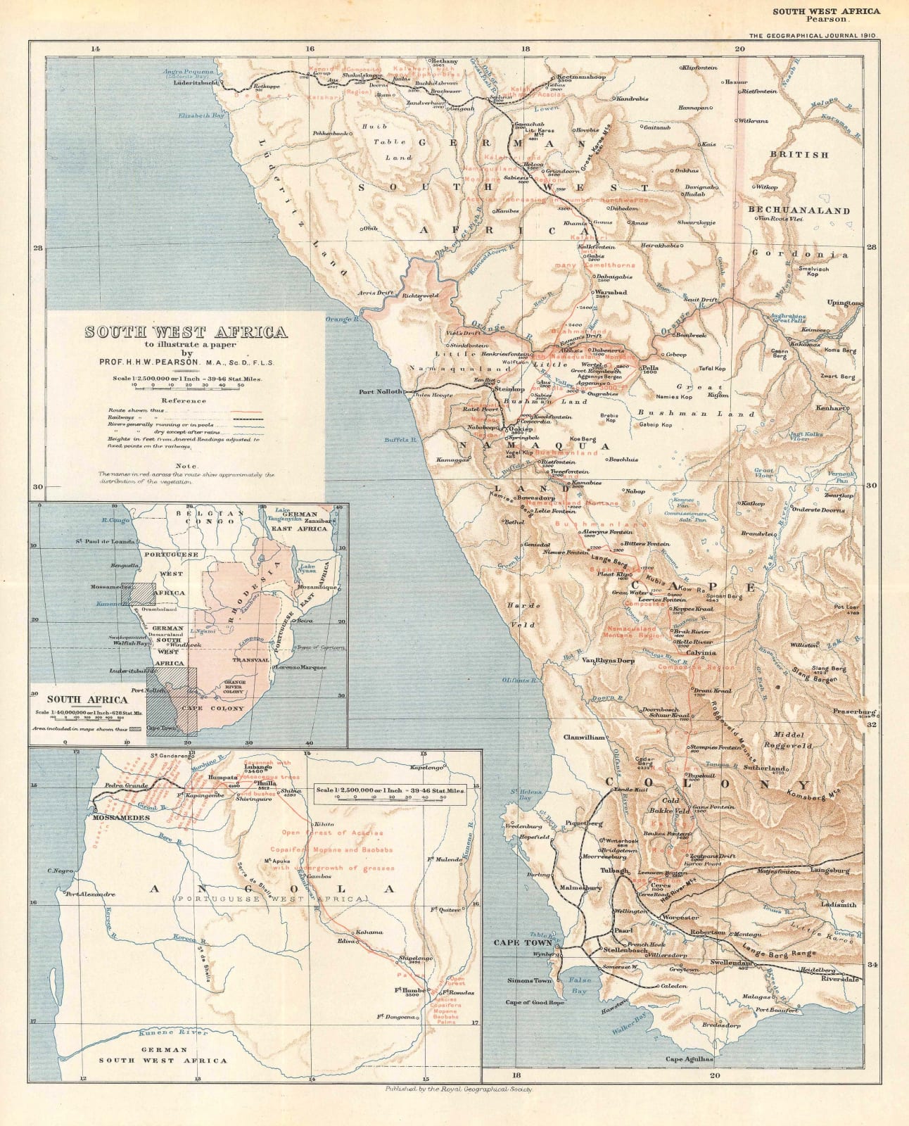 Royal Geographical Society (RGS), South West Africa, 1910