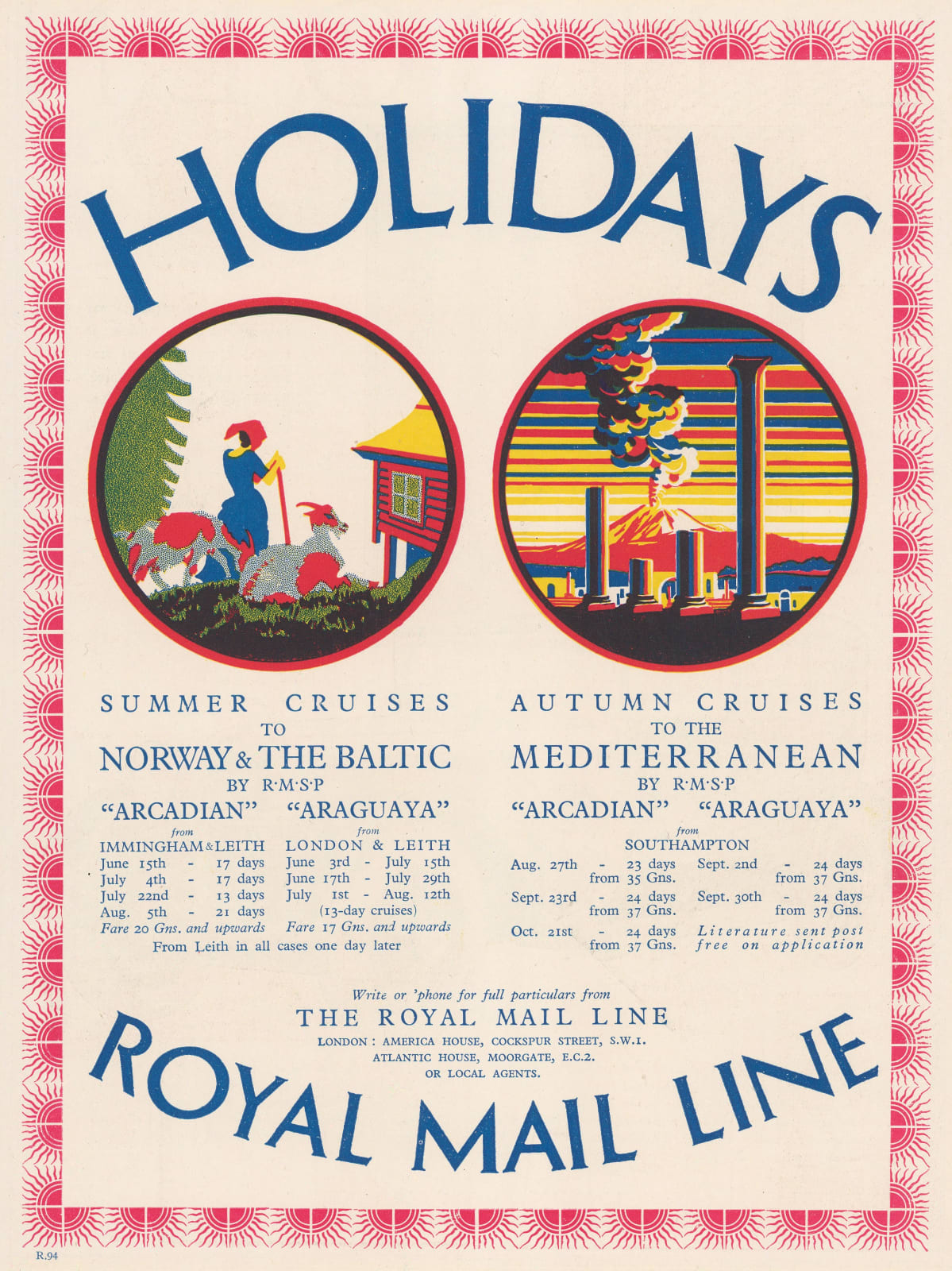 Punch, Cruises - Royal Mail Line, 1927