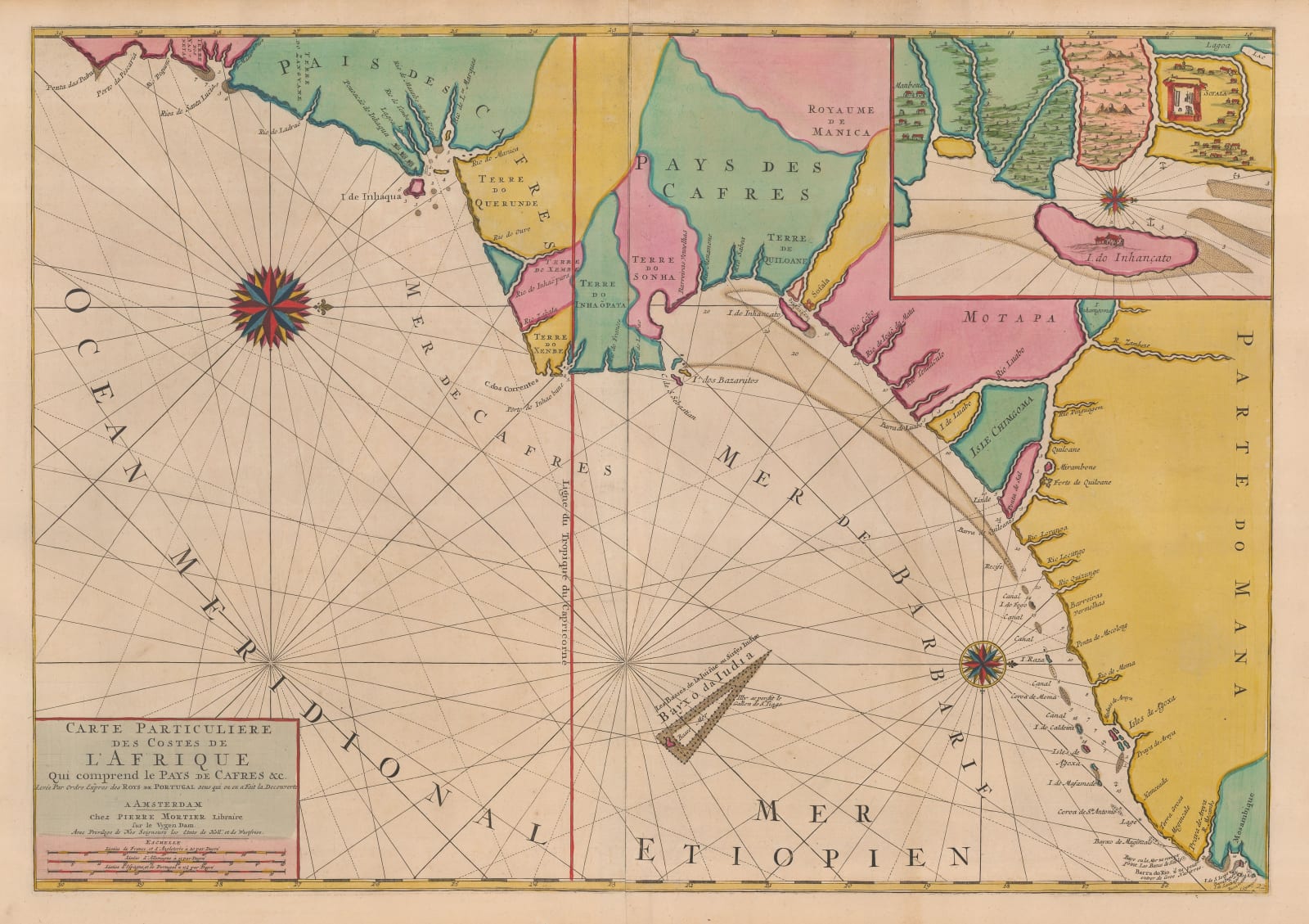 Pierre Mortier, Chart of the coast of Mozambique, 1708
