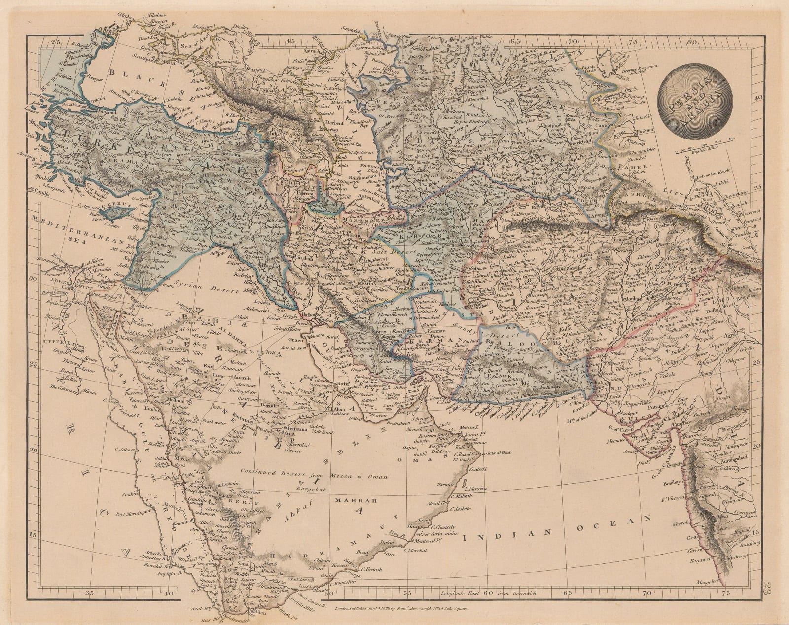 Samuel Arrowsmith, Arabia and Persia, 1828