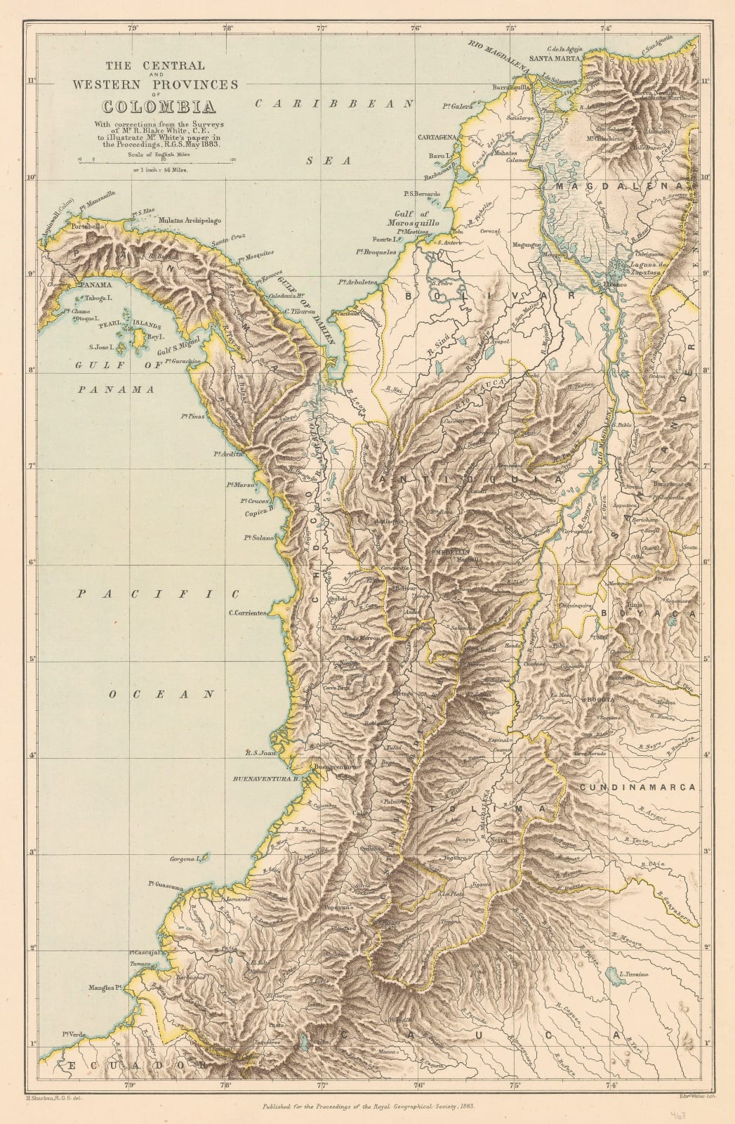 Royal Geographical Society (RGS), The Central and Western Provinces of Colombia, 1883