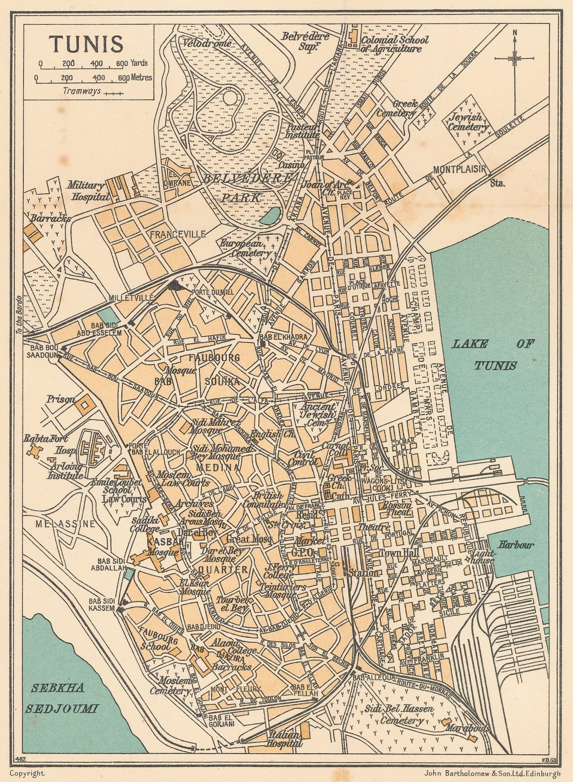 John Bartholomew, Tunis, 1933