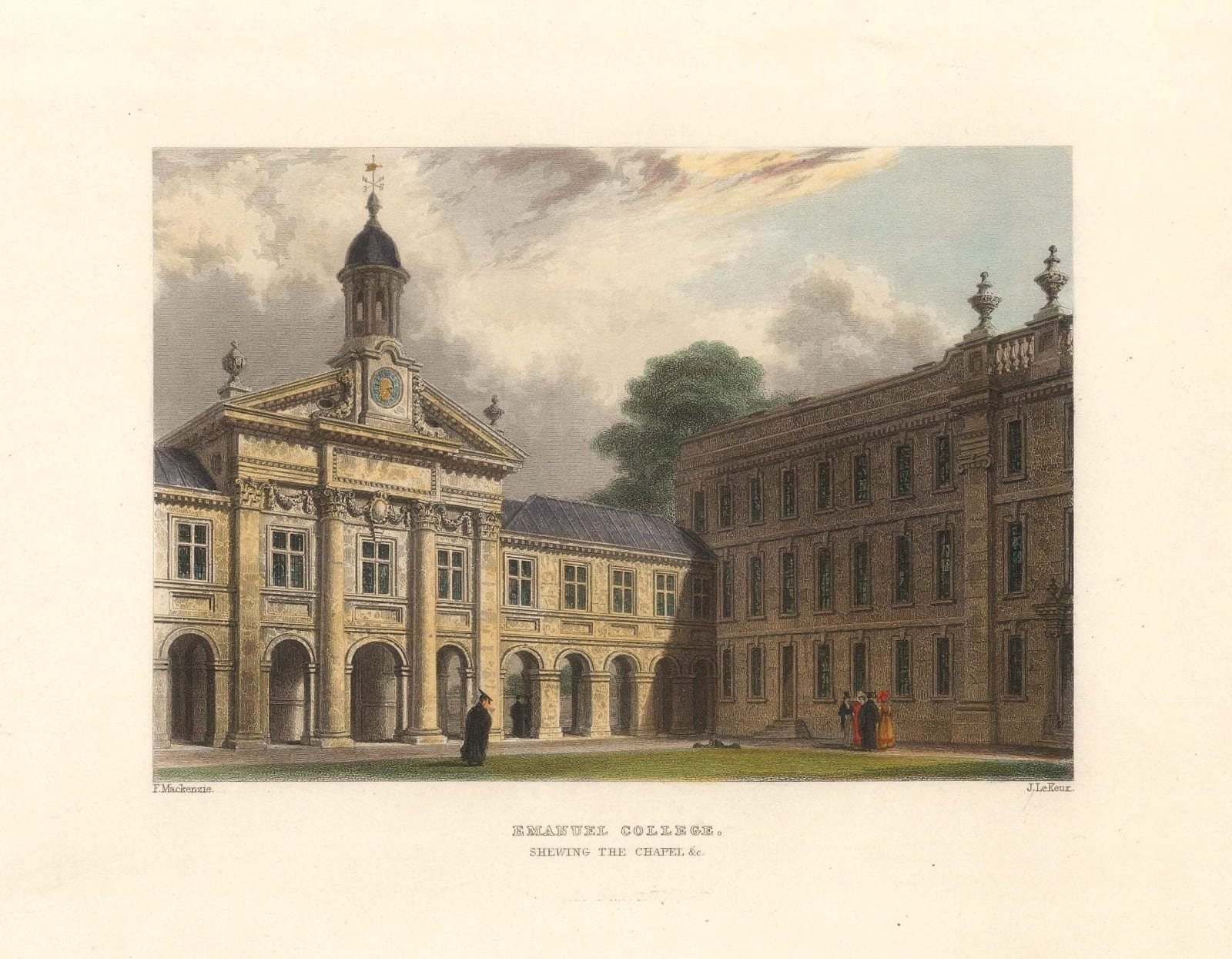 John Le Keux, Cambridge University - Emmanuel College, 1840