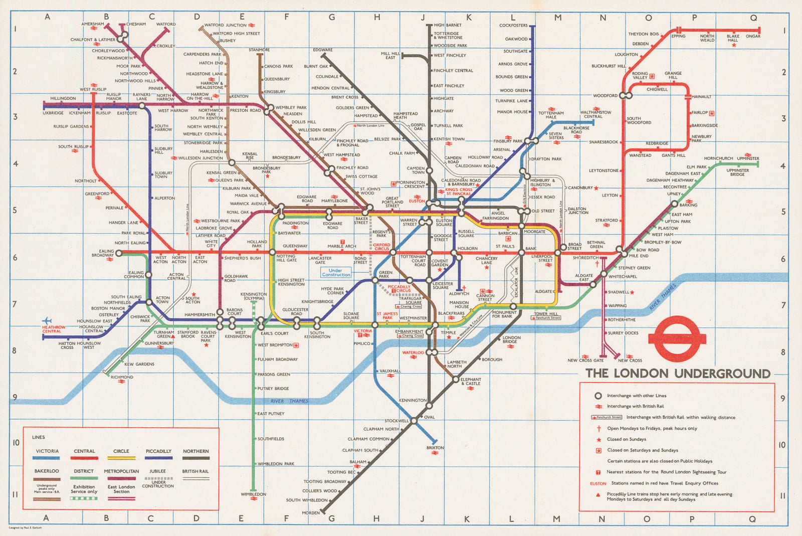 Paul E. Garbutt, London Underground Map, 1978