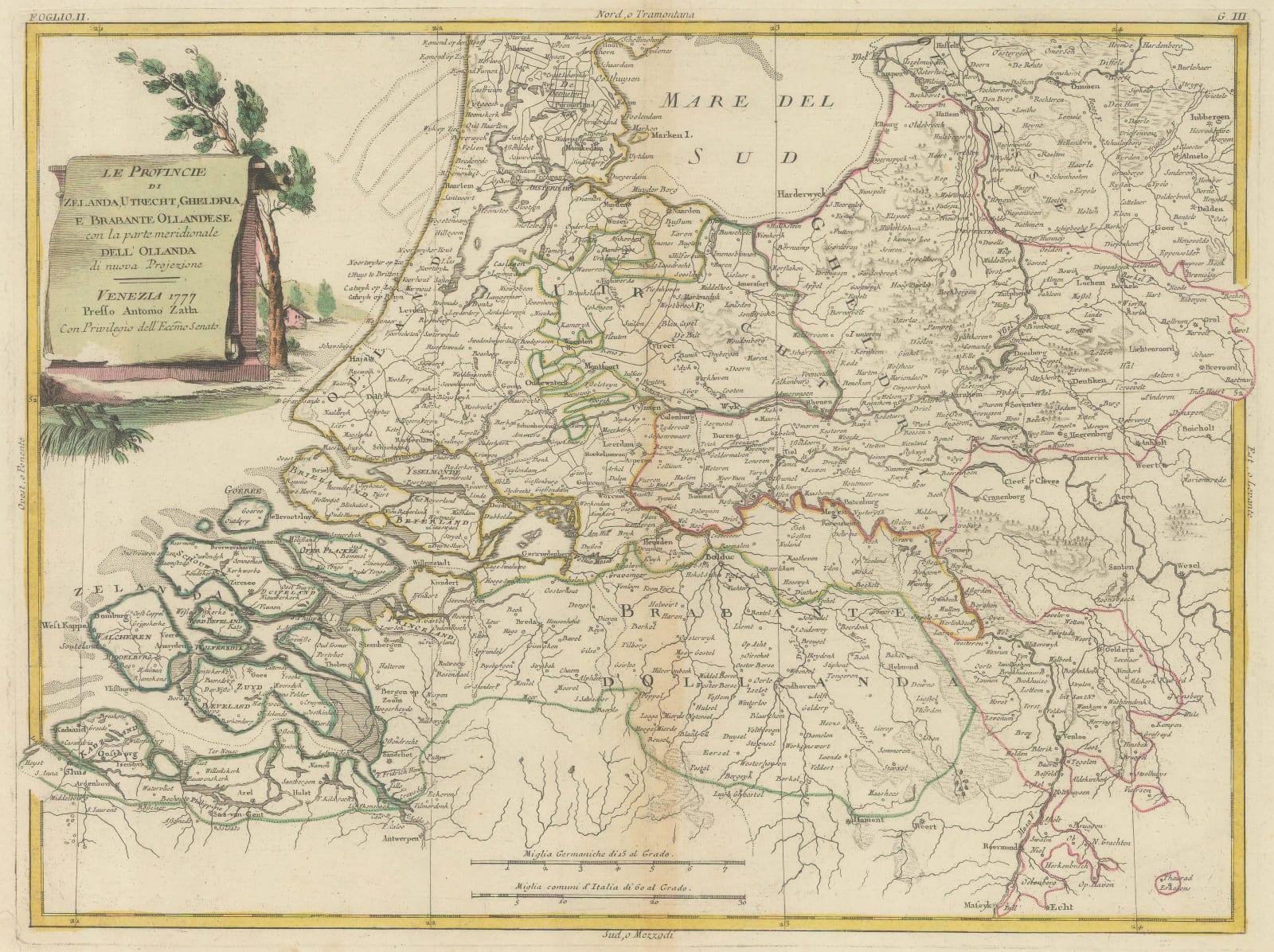Antonio Zatta, North and South Holland, Utrecht, Brabant and Flevoland, 1777
