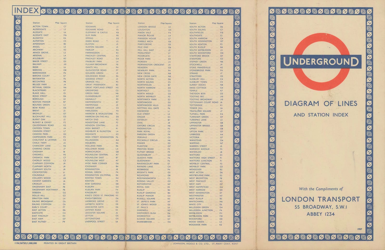 Harry Beck, London Underground Map, 1957