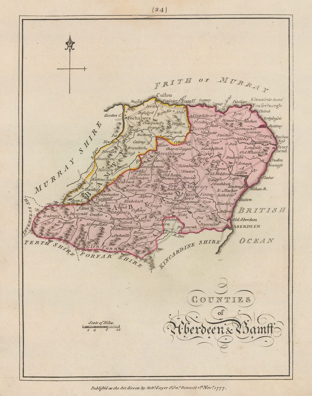 Sayer & Bennett, Aberdeenshire and Banffshire, 1777