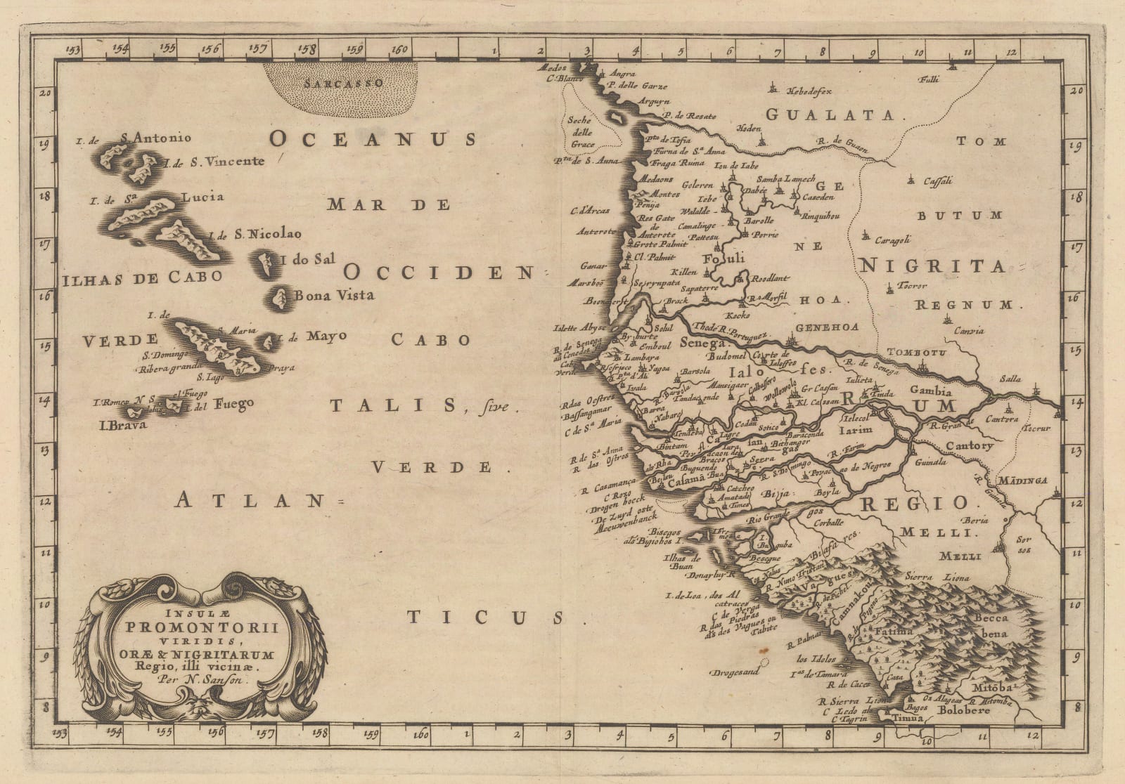 Nicolas Sanson, West Africa & Cabo Verde, 1679