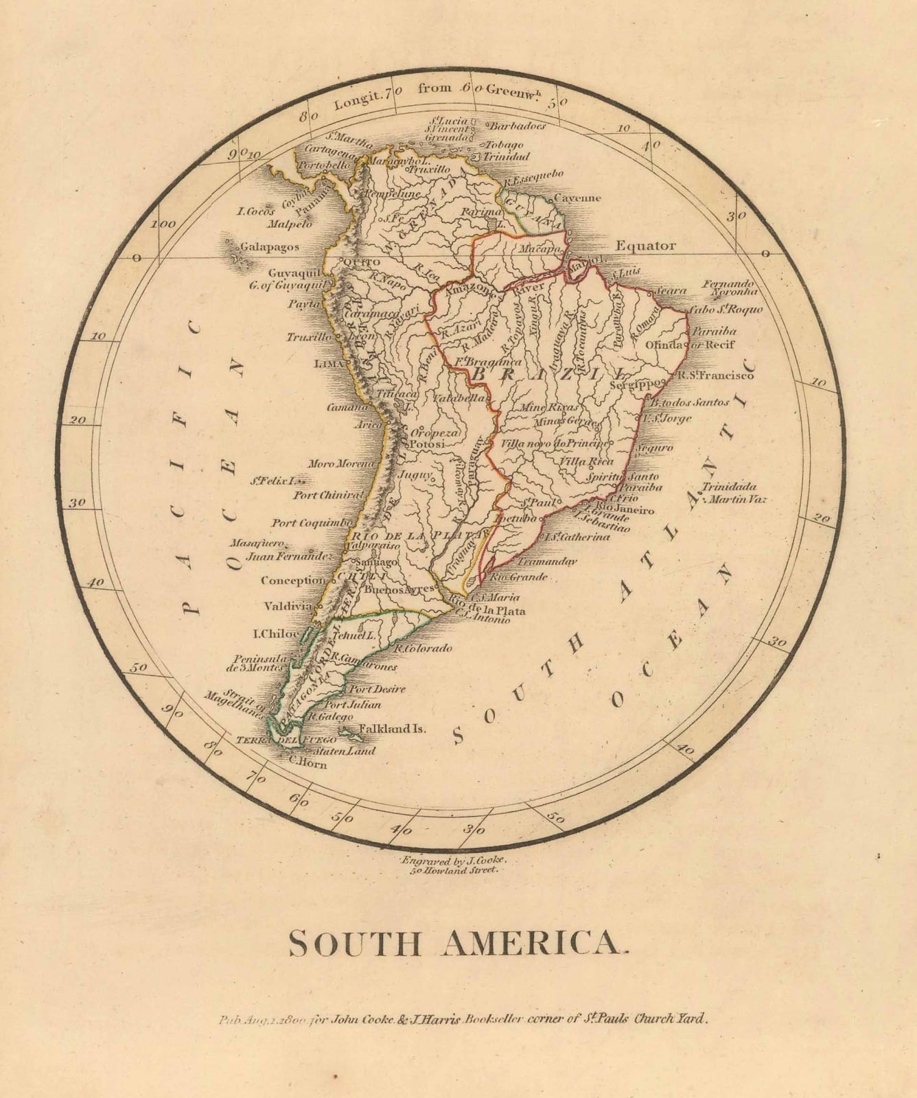 George Cooke, South America, 1800