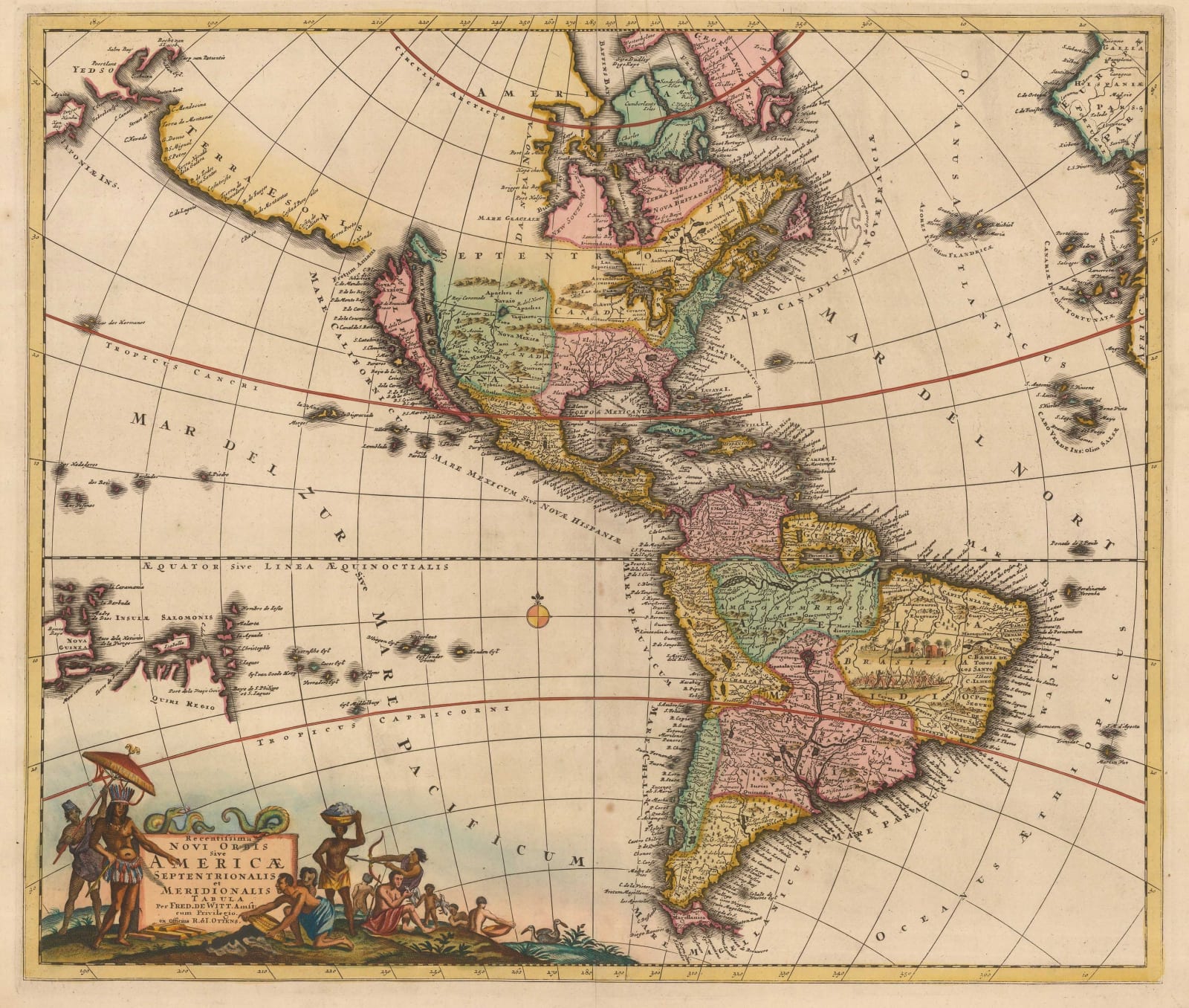 Josua & Reinier Ottens, Recentissima Novi Orbis Sive Americae, 1740 c.