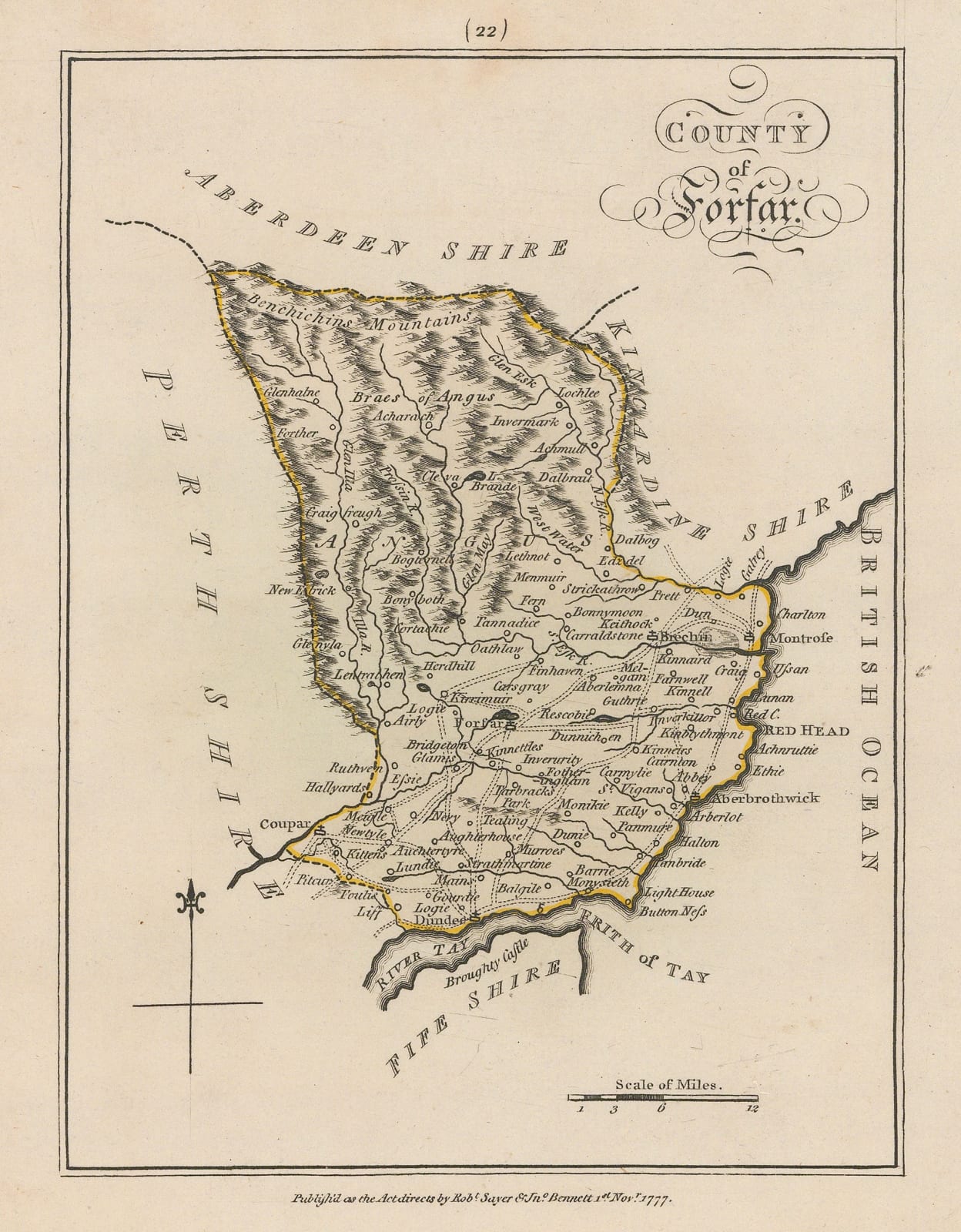 Sayer & Bennett, Forfar, 1777