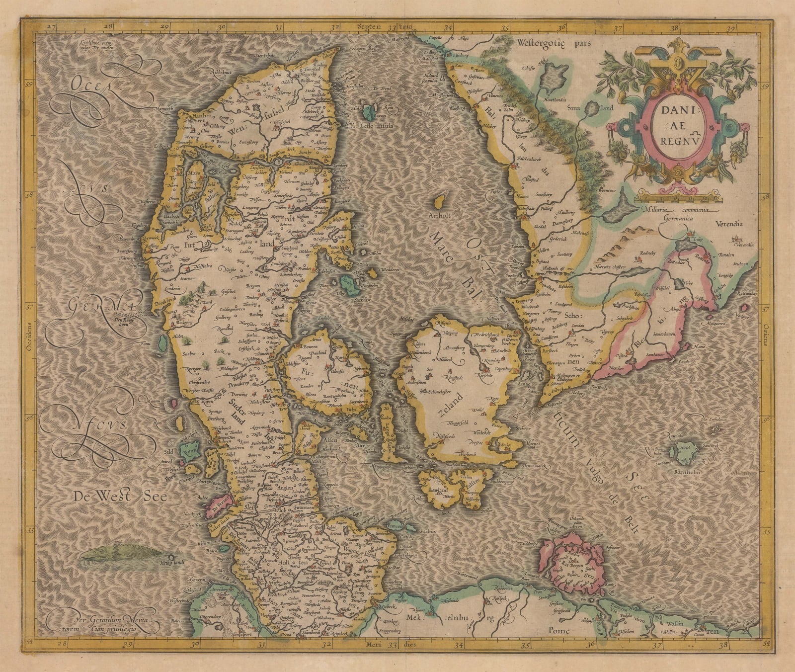 Mercator Hondius, Denmark, 1619