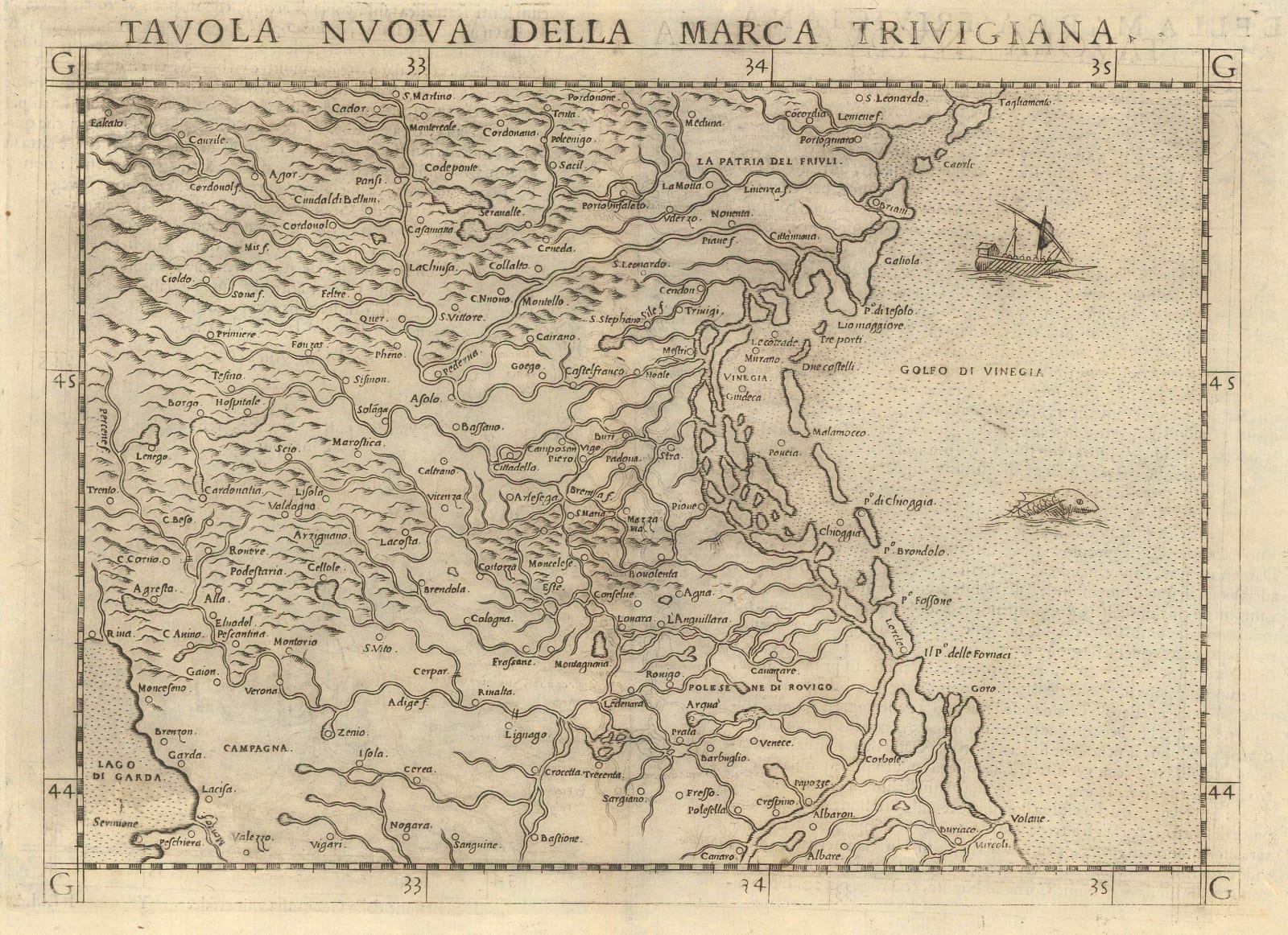 Giuseppe Rosaccio, Venice & the Veneto, 1599