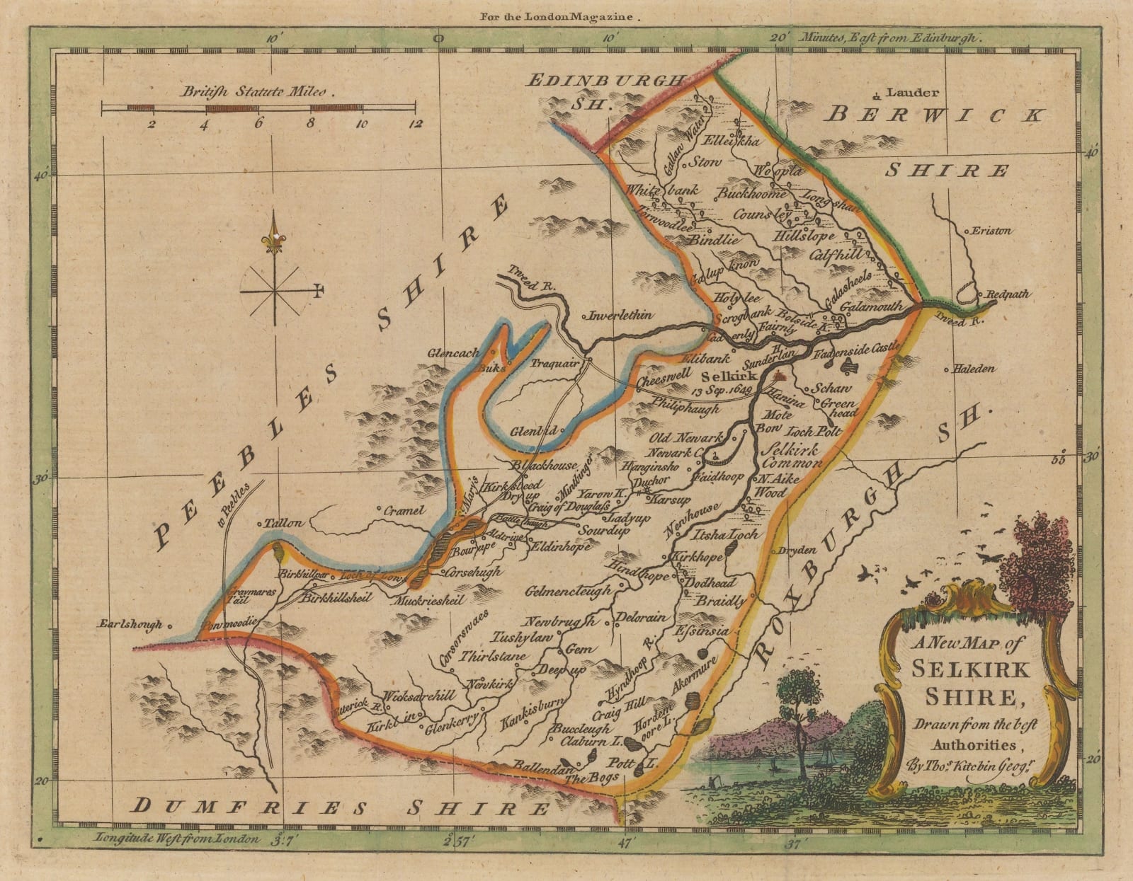 London Magazine, A New Map of Selkirkshire, 1772