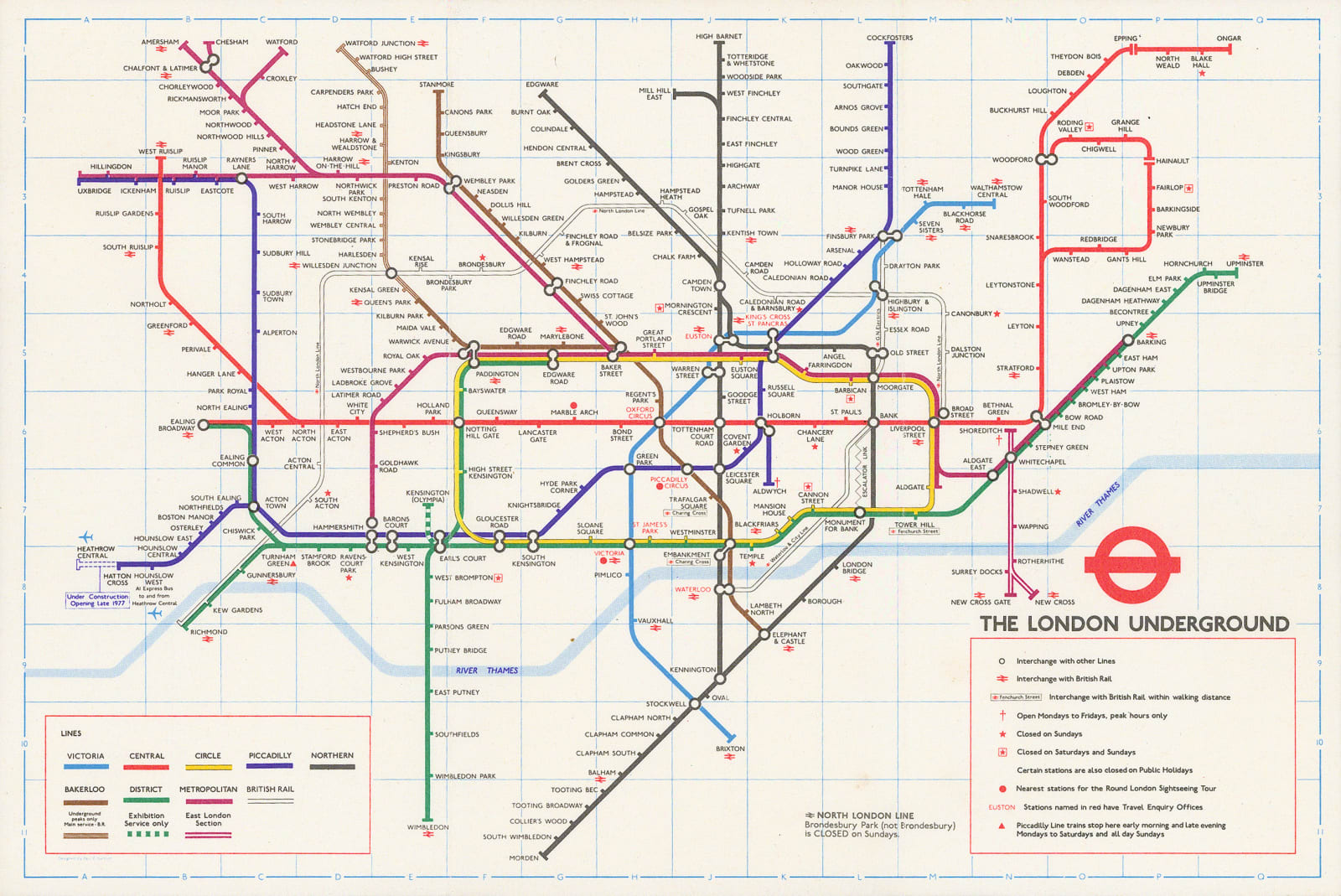 Paul E. Garbutt, London Underground Map, 1977