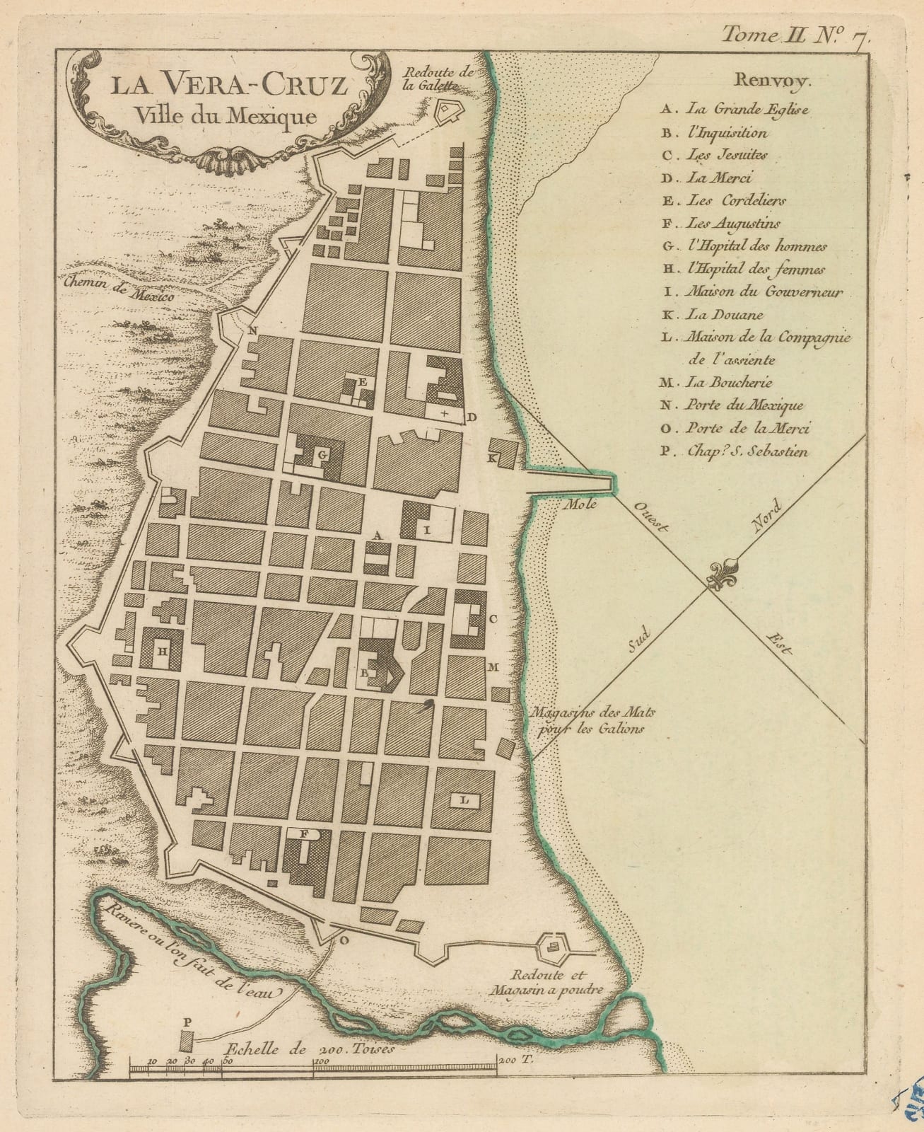 Jacques-Nicolas Bellin, Plan of Heroica Veracruz, 1764