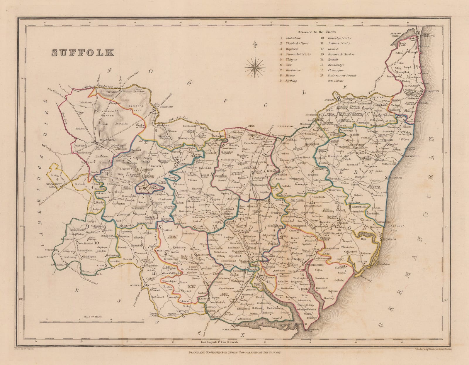 Samuel Lewis, Suffolk, 1845 c.