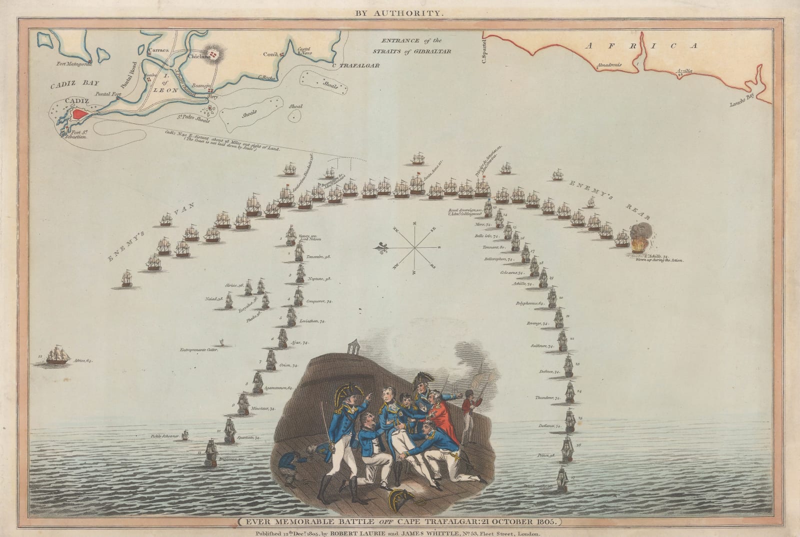 Laurie & Whittle, Nelson’s Victory at the Battle of Trafalgar, 1805