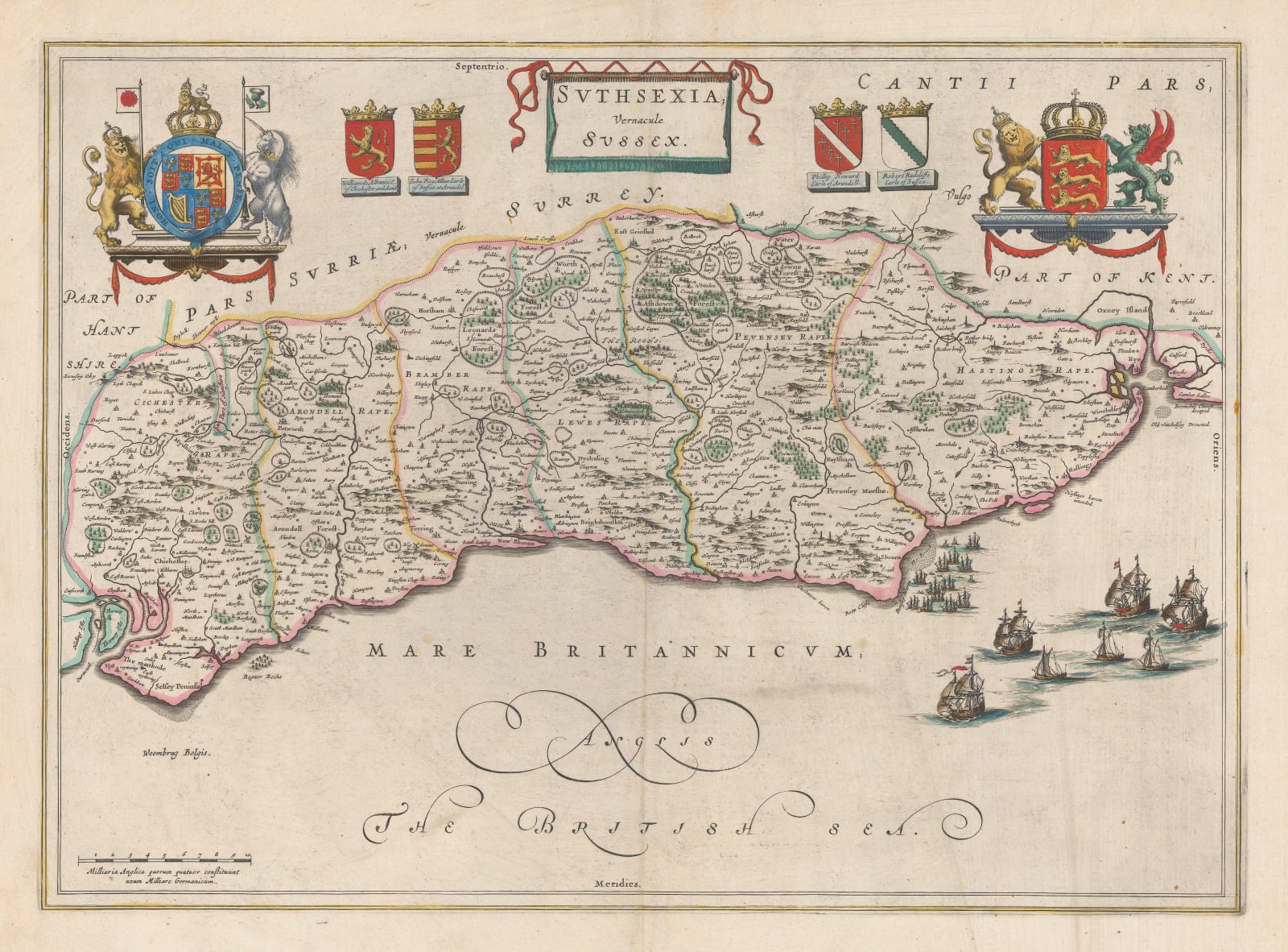 Willem & Jan Blaeu, Sussex, 1648