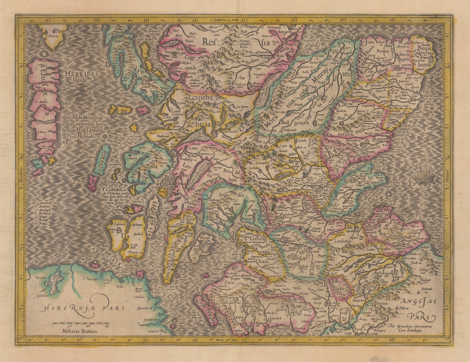 Mercator Hondius, Southern & Central Scotland, 1620 c