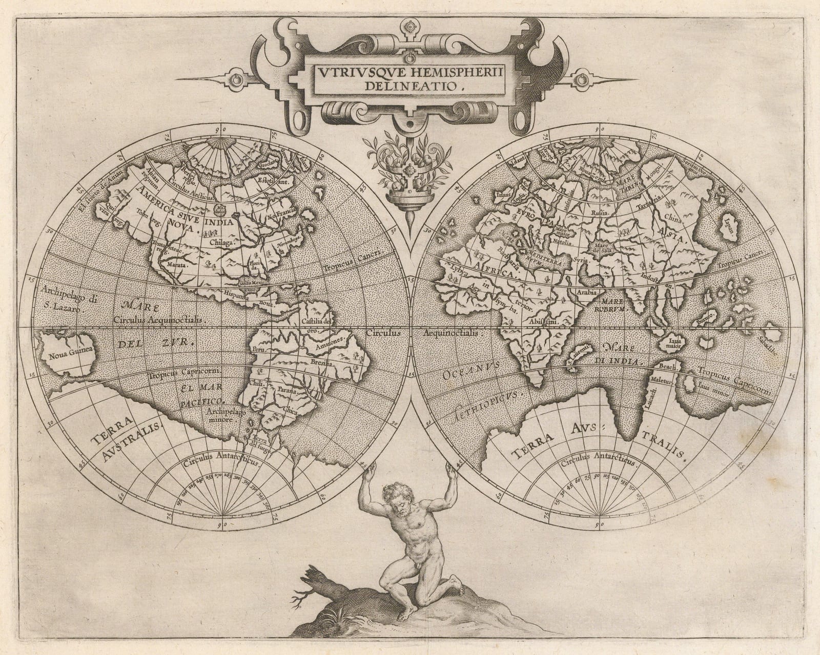 Cornelis Wytfliet, Utriusque Hemispherii Delineatio, 1597
