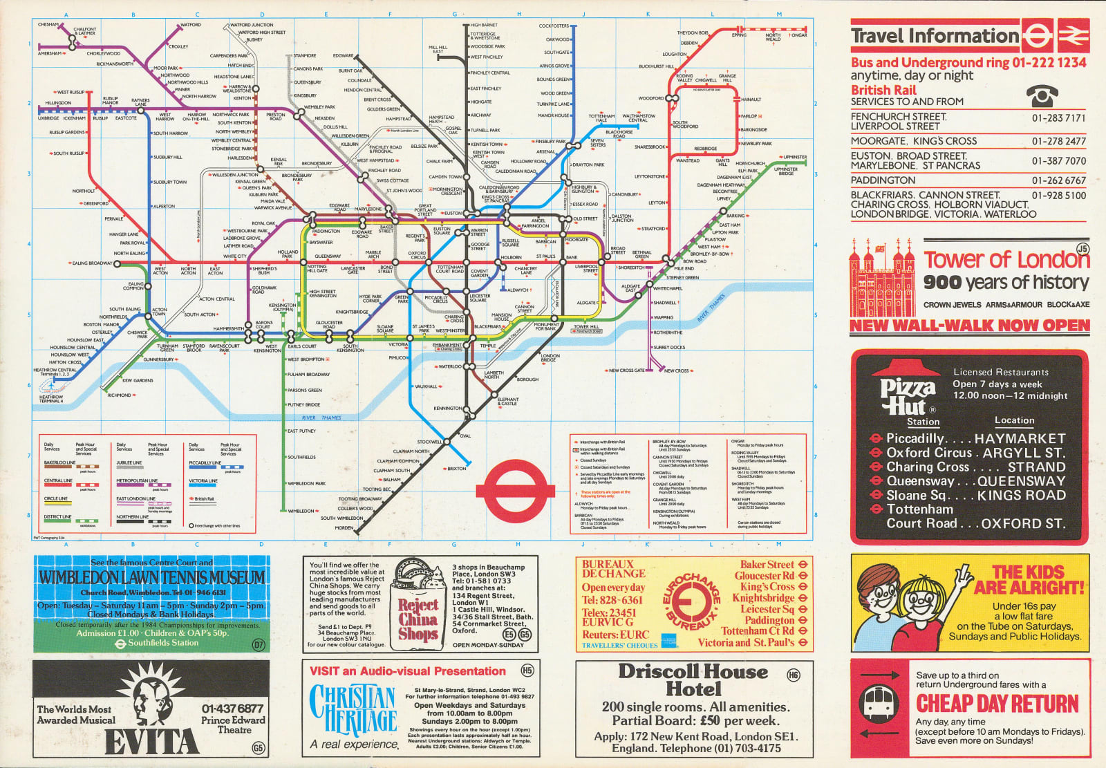 London Transport, London Underground Map, 1984