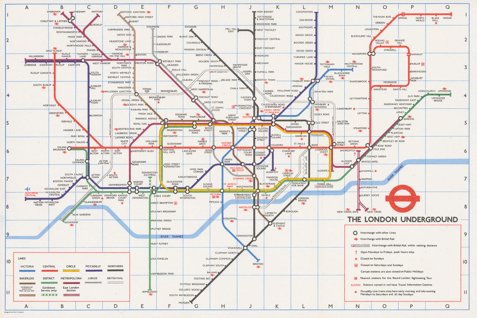 Paul E. Garbutt, London Underground Map, 1979