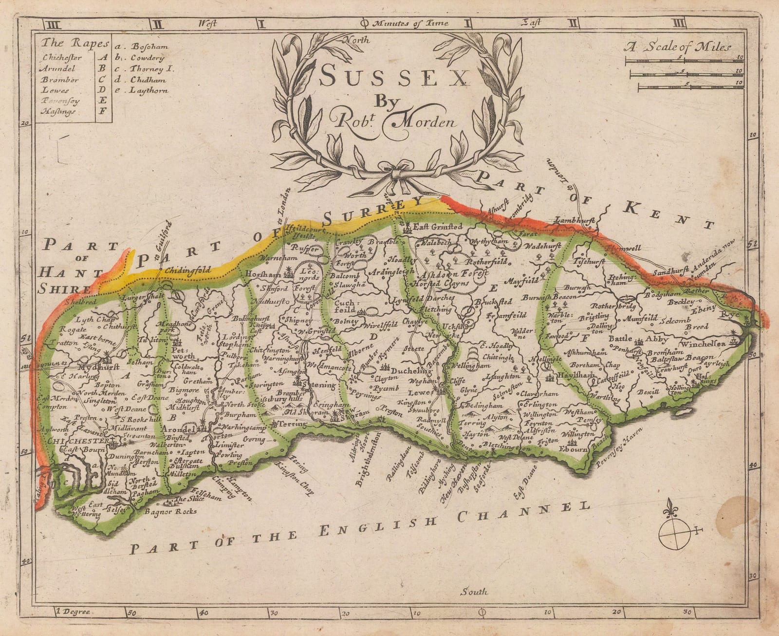 Robert Morden, Sussex, 1708