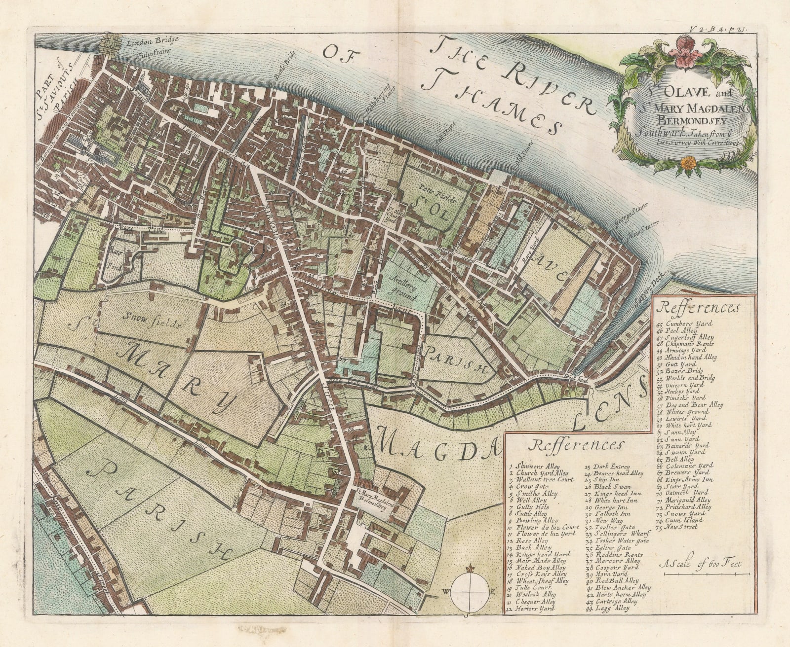 John Stow, London Bridge & Bermondsey, 1755