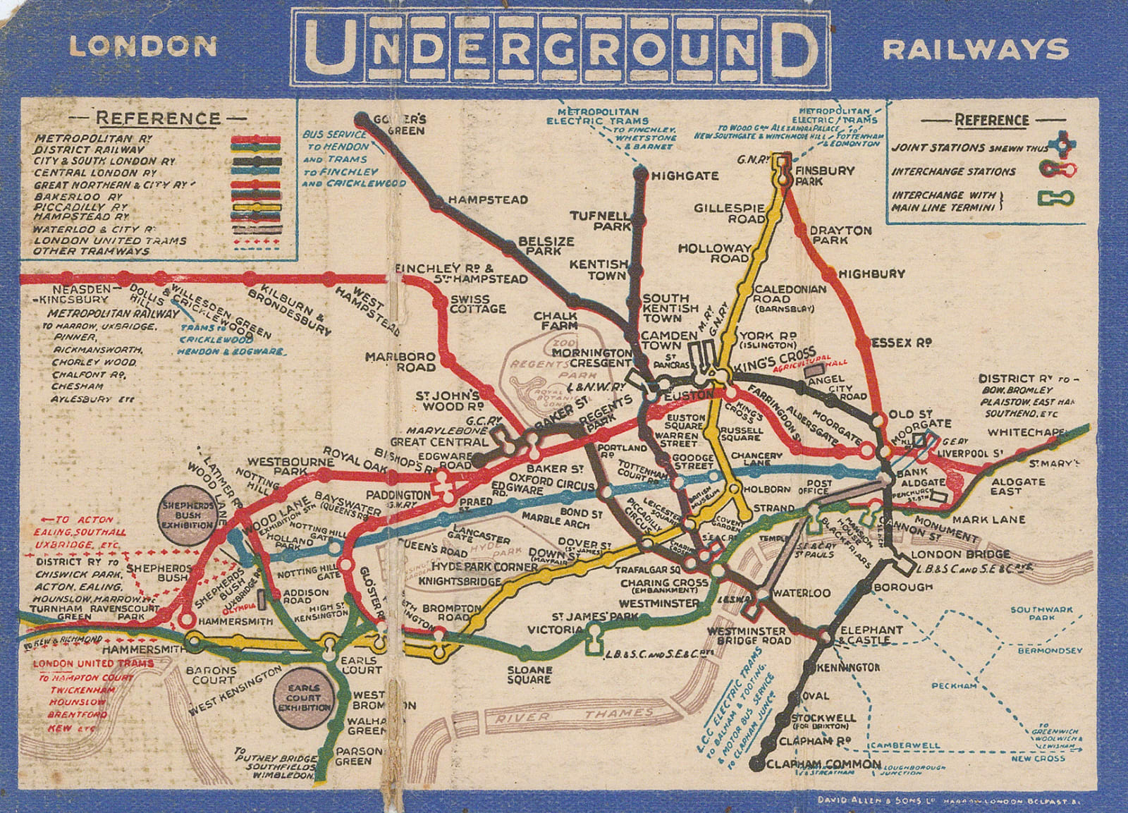 London Underground, The First Trifold Pocket Map of the Underground, 1911 (c.)