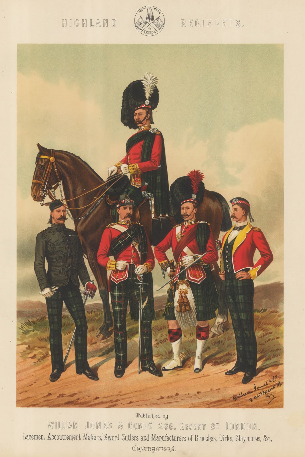 William Jones & Co., British Army - Uniforms, Highland Regiments, 1886 c.