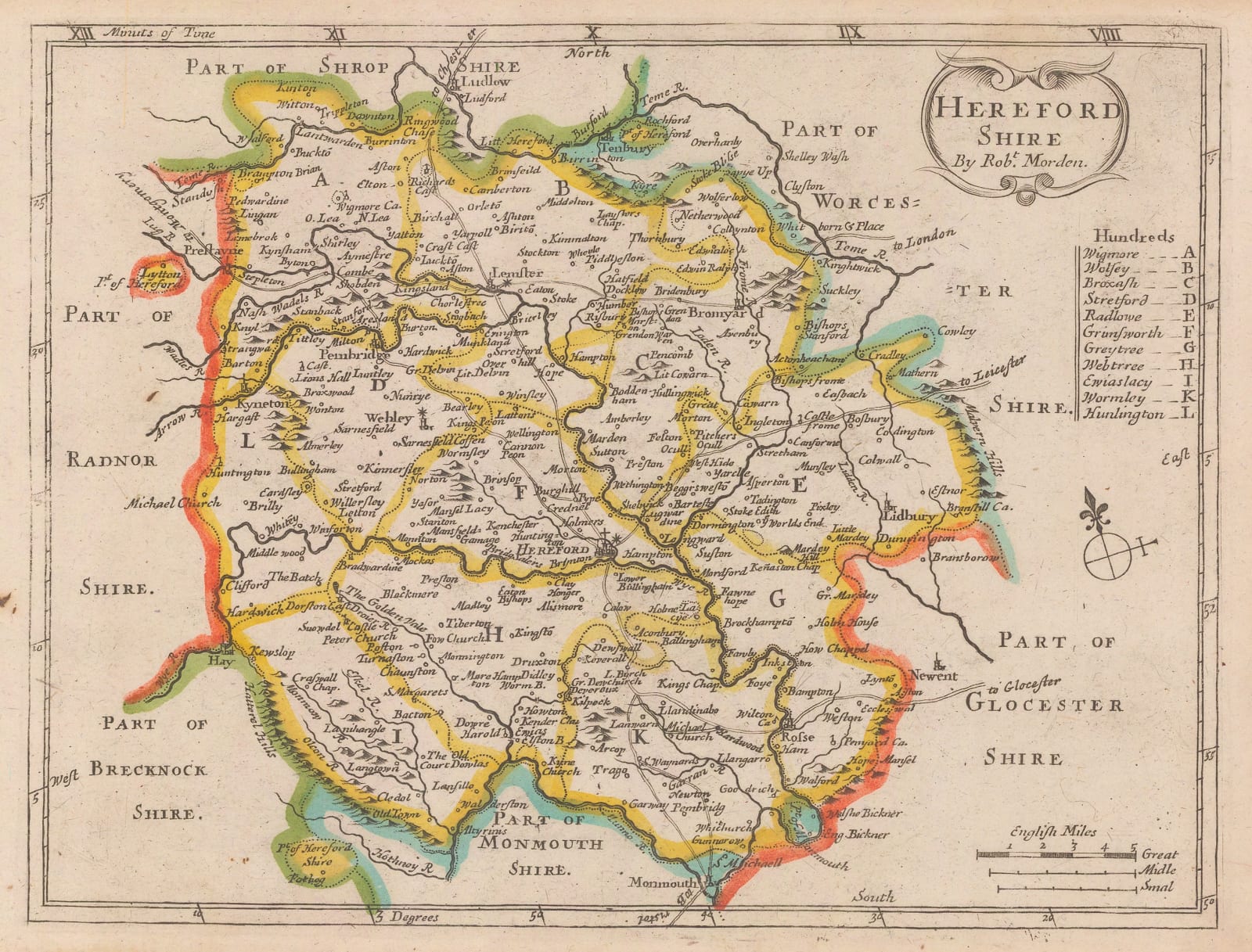 Robert Morden, Herefordshire, 1708