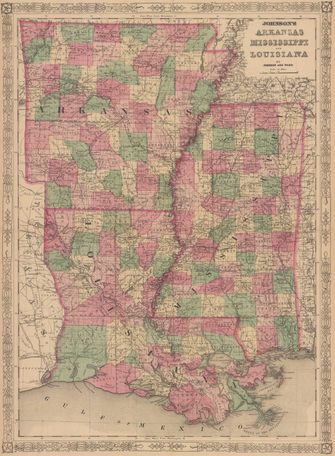 Johnson & Ward, Johnson's Arkansas, Mississippi and Louisiana, 1866