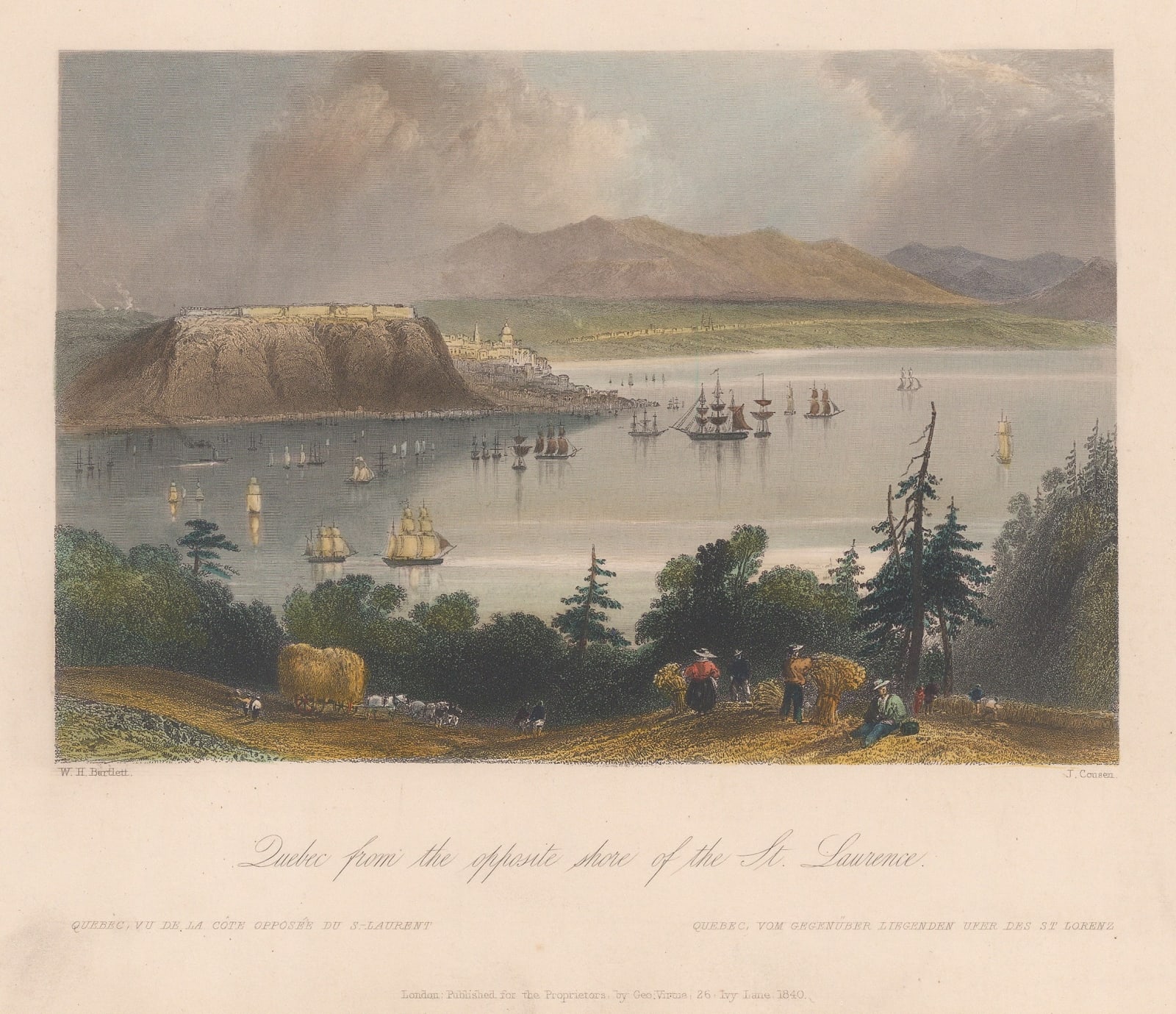 William Bartlett, Quebec - Quebec City, 1840