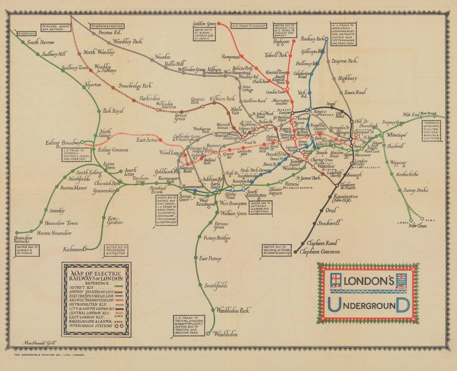 MacDonald Gill, London Underground, 1922