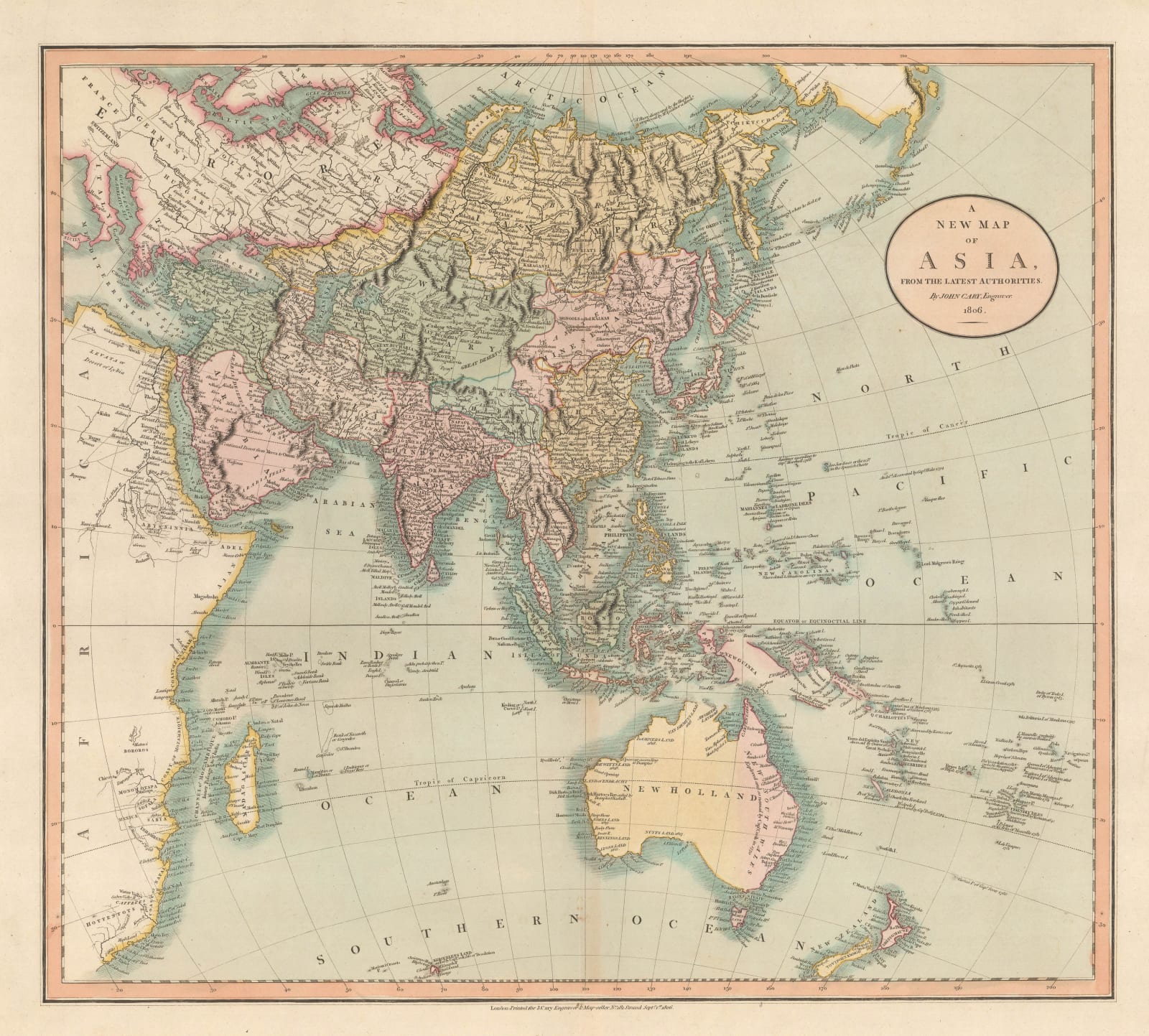 John Cary, Asia and Australia, 1806