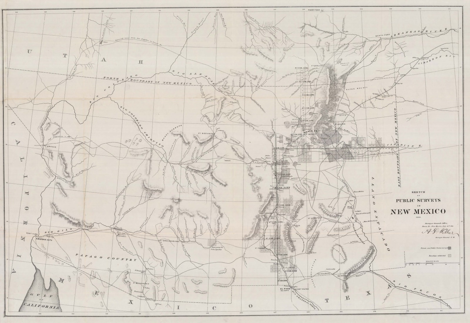 General Land Office (GLO), Sketch of Public Surveys in New Mexico, 1861