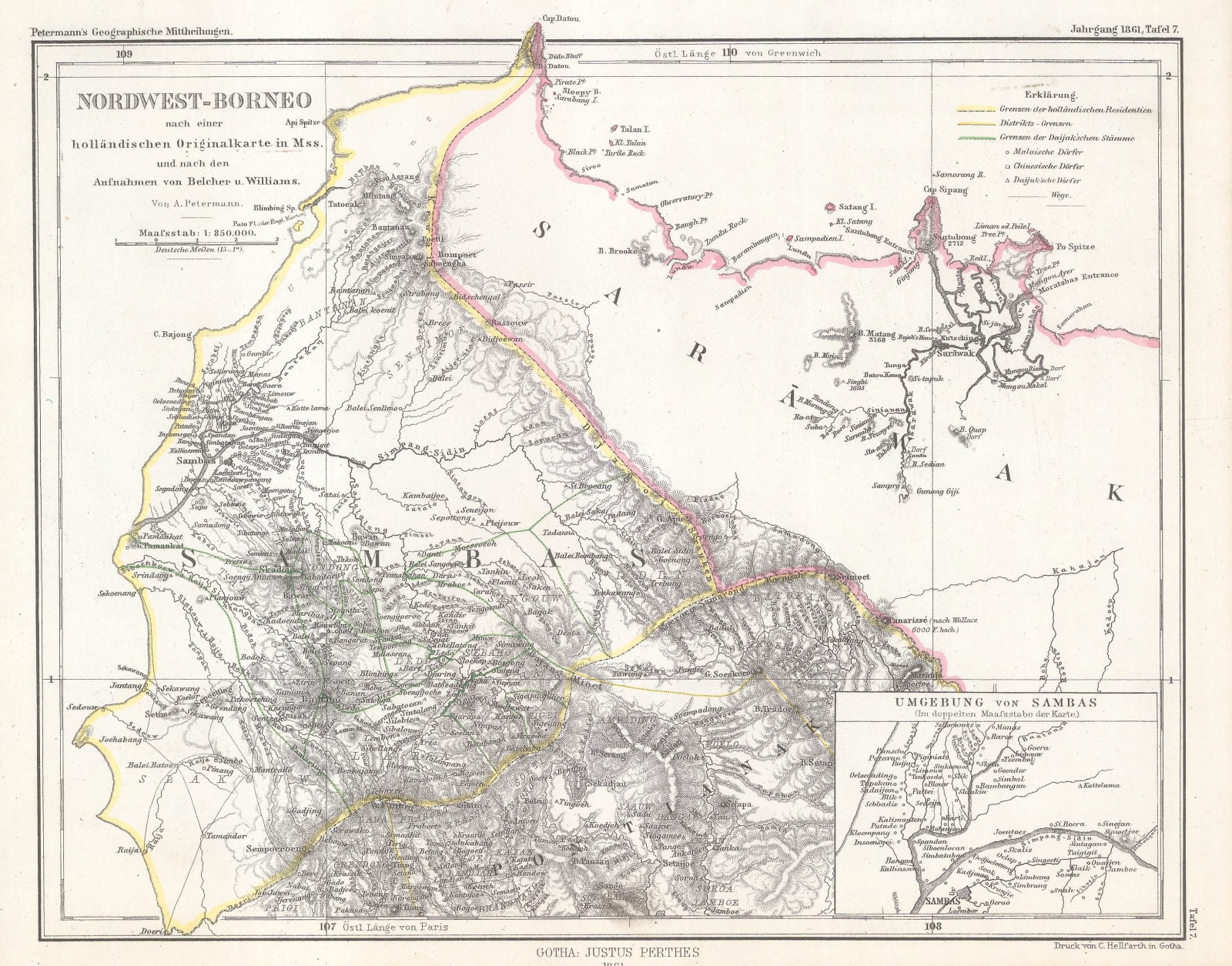 Justus Perthes, Northern Borneo, 1861