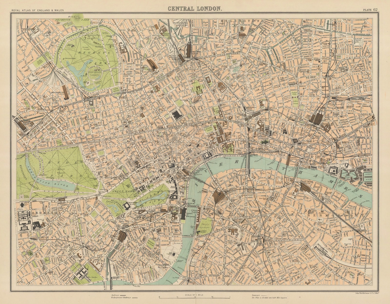 J.G. Bartholomew, Central London, 1897 c.