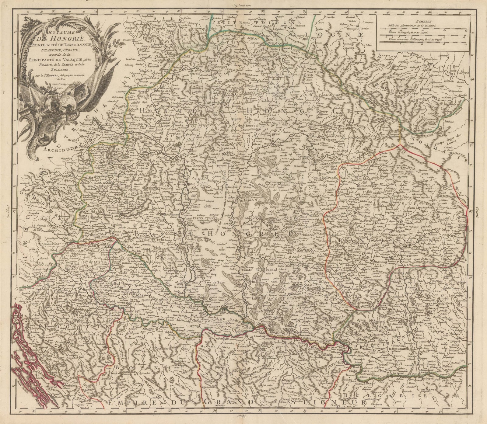 Robert de Vaugondy, Kingdom of Hungary, 1751